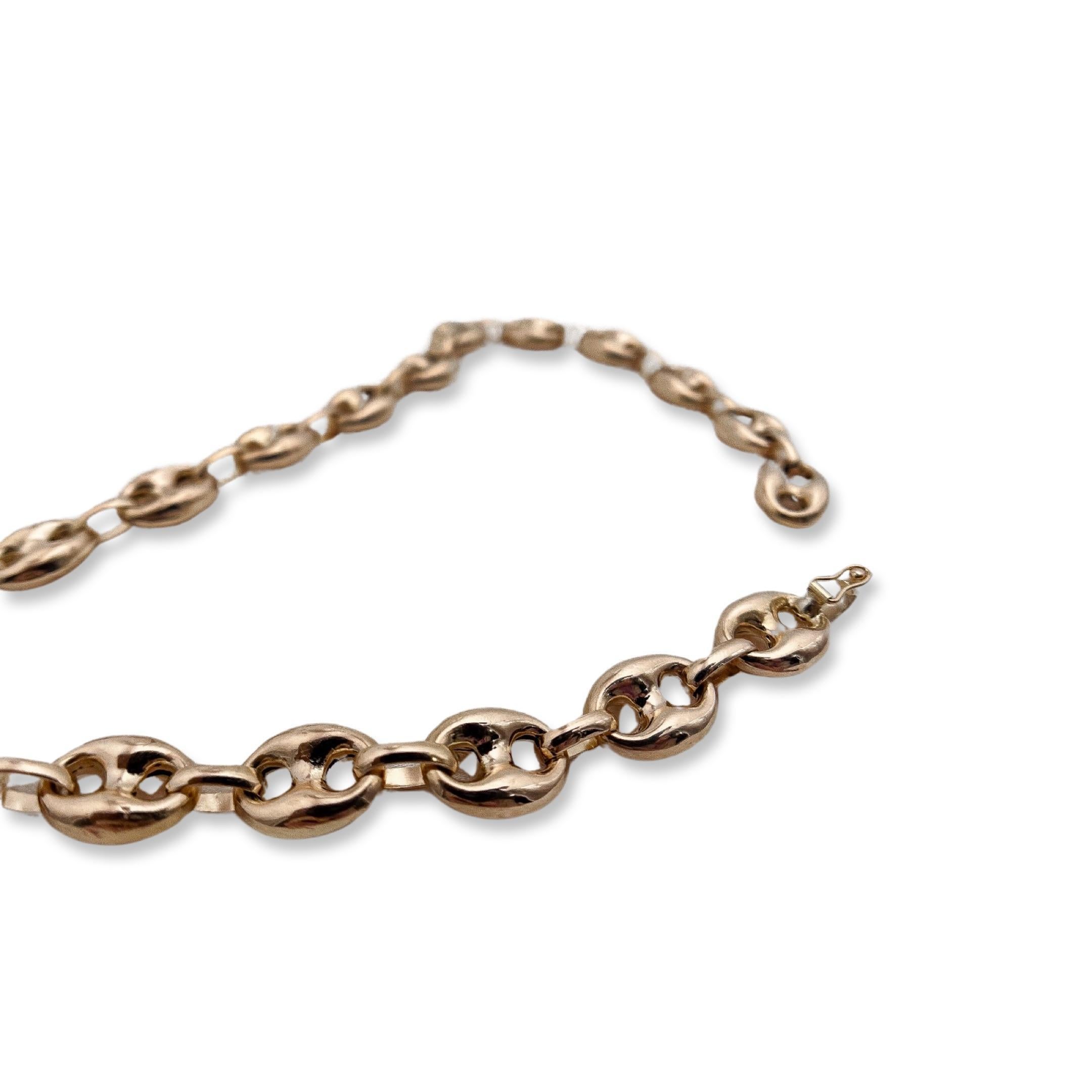 Women's Vintage 14k Puff Link Necklace