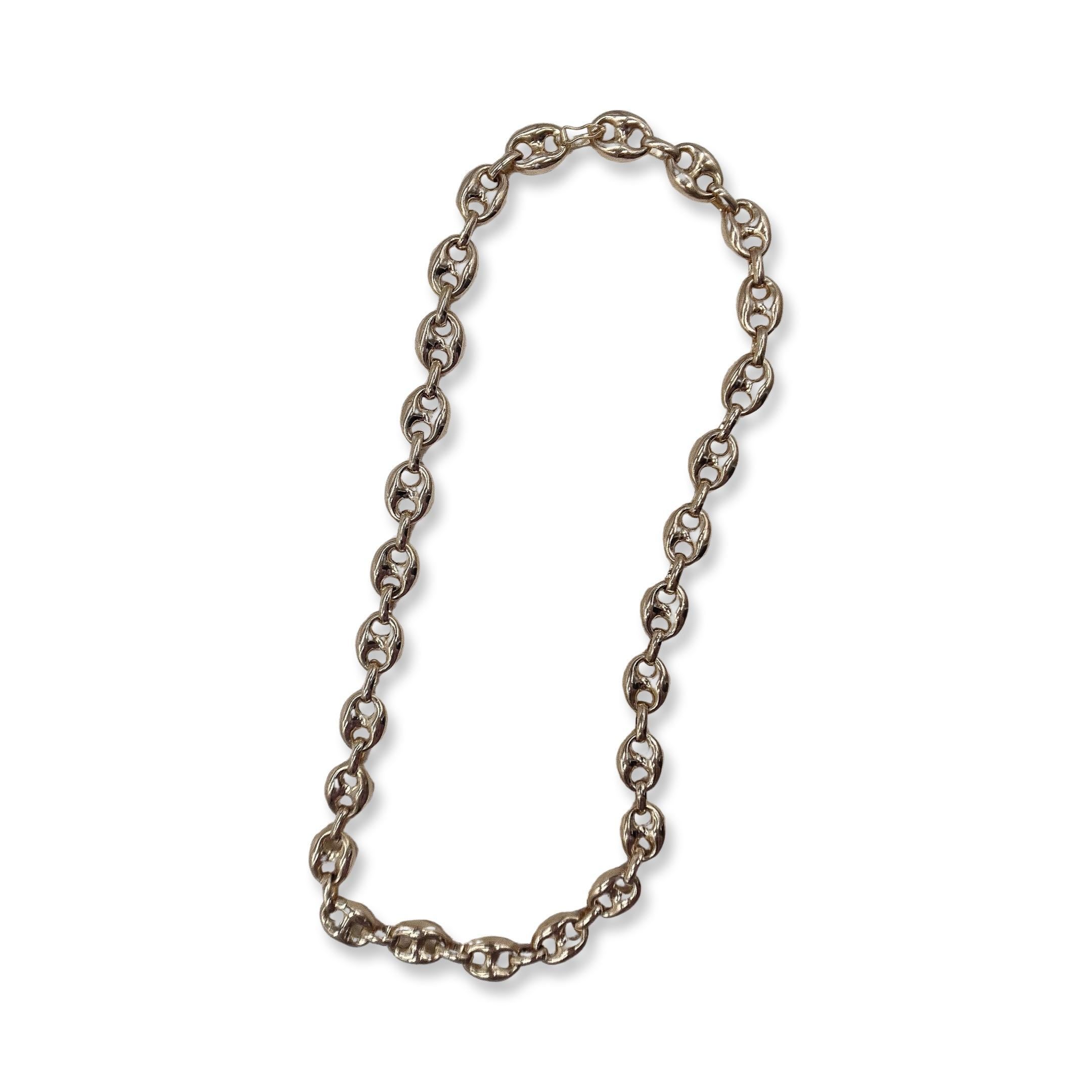 Vintage 14k Puff Link Necklace 2