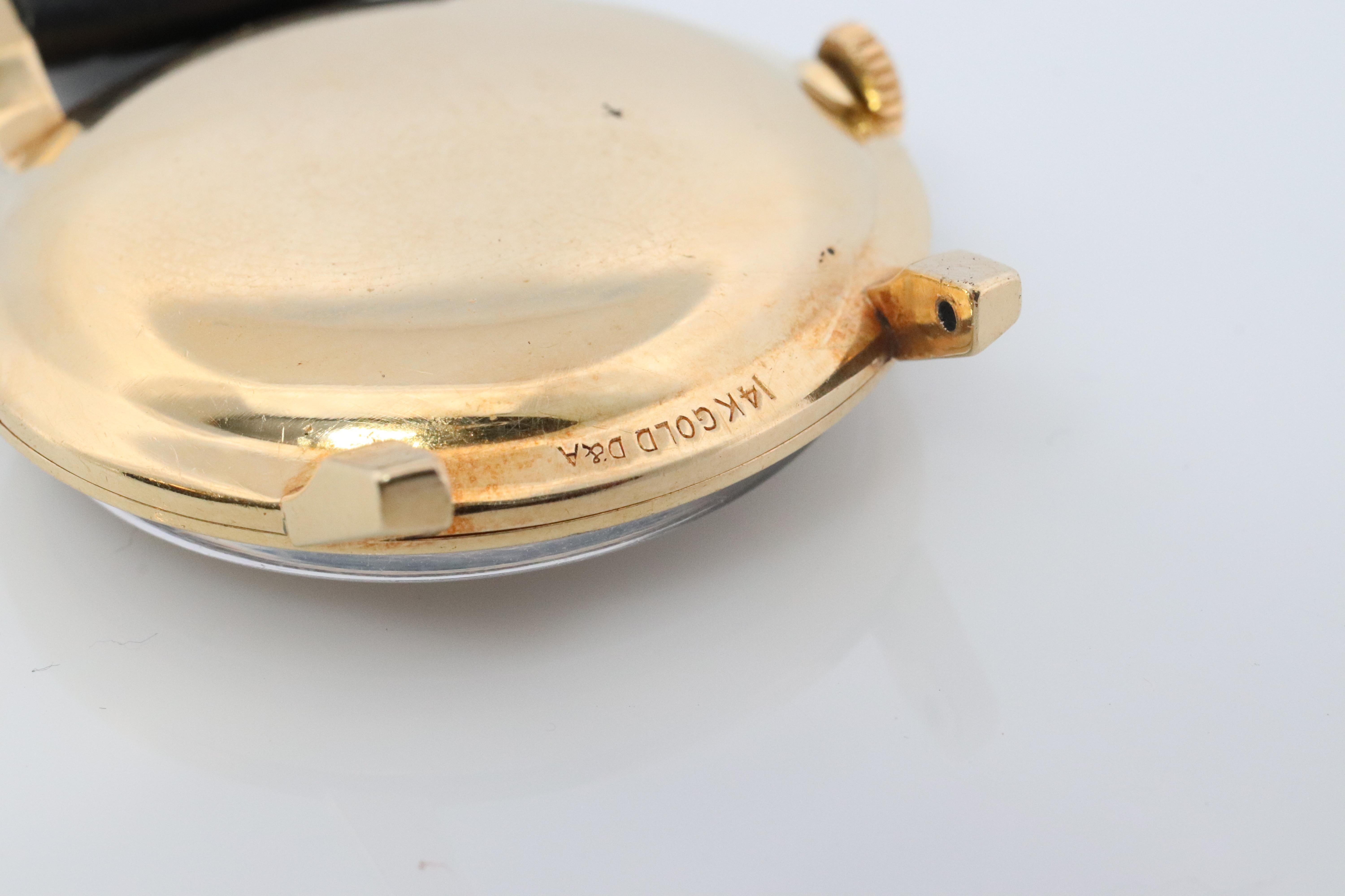 Reloj ROLEX vintage de 14 quilates. Reloj de vestir Rolex 14k YG años 50. en venta 5