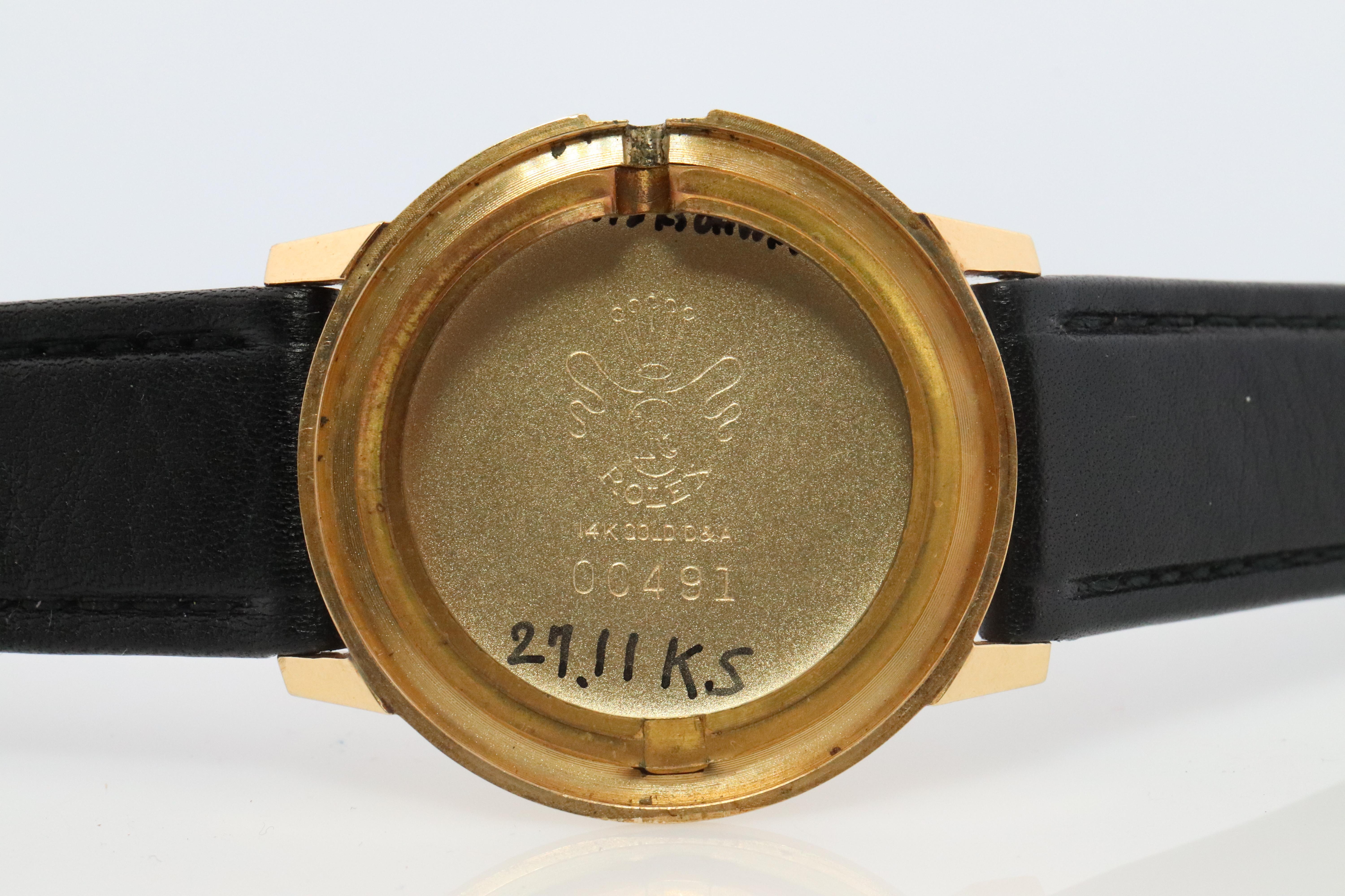 Reloj ROLEX vintage de 14 quilates. Reloj de vestir Rolex 14k YG años 50. en venta 6