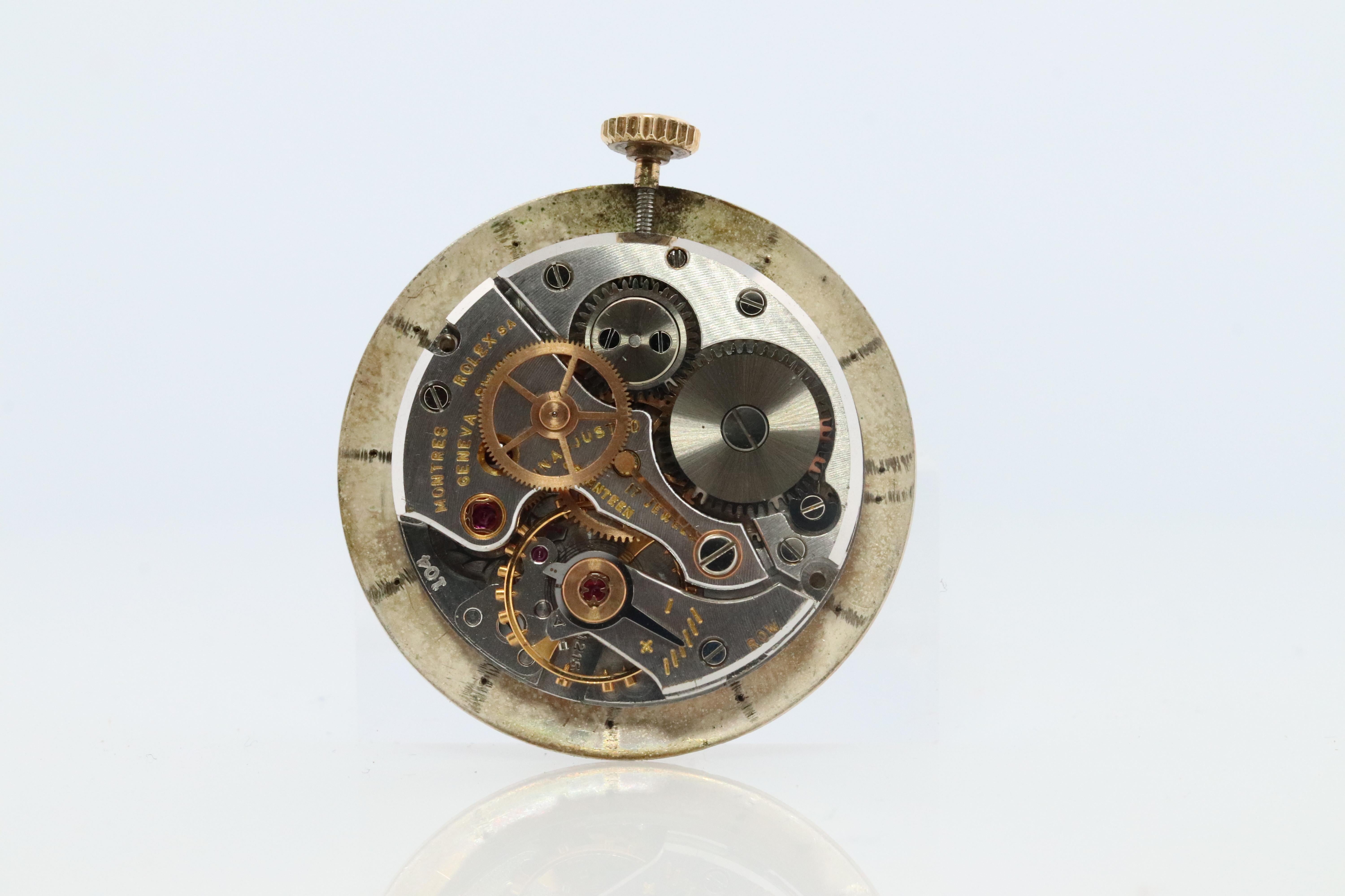 Reloj ROLEX vintage de 14 quilates. Reloj de vestir Rolex 14k YG años 50. en venta 4