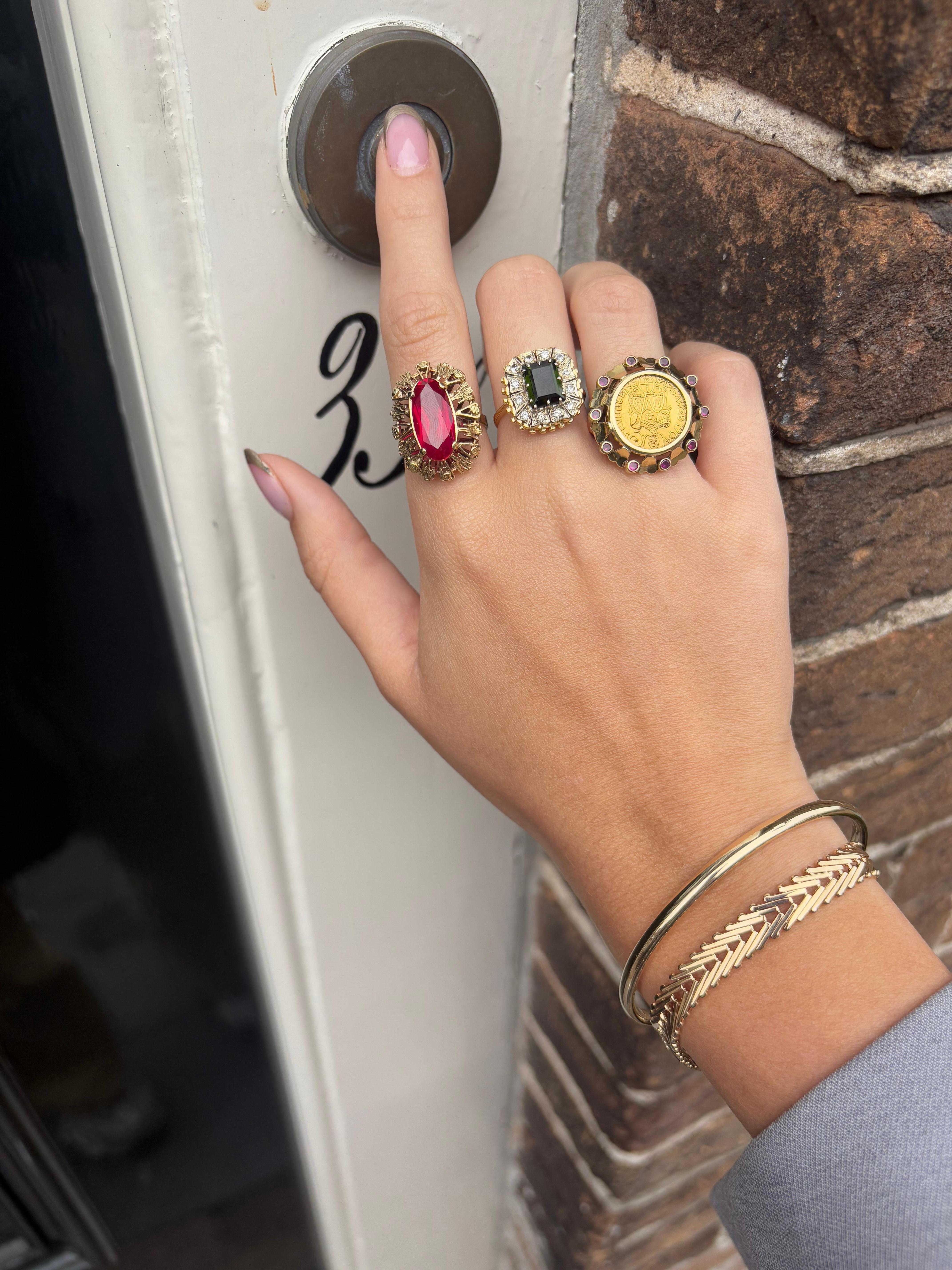 Coin rings are one of the most perpetually popular types of jewelry and when they look like this it’s not hard to see why! Full of character and beautifully historical, coin jewellery (also known as numismatic jewellery) has been popular for