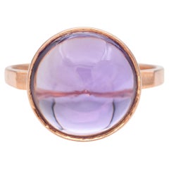 Vintage 14K Rose Gold 10.37 Ct. Purple Sapphire Bullet Cabochon Ring