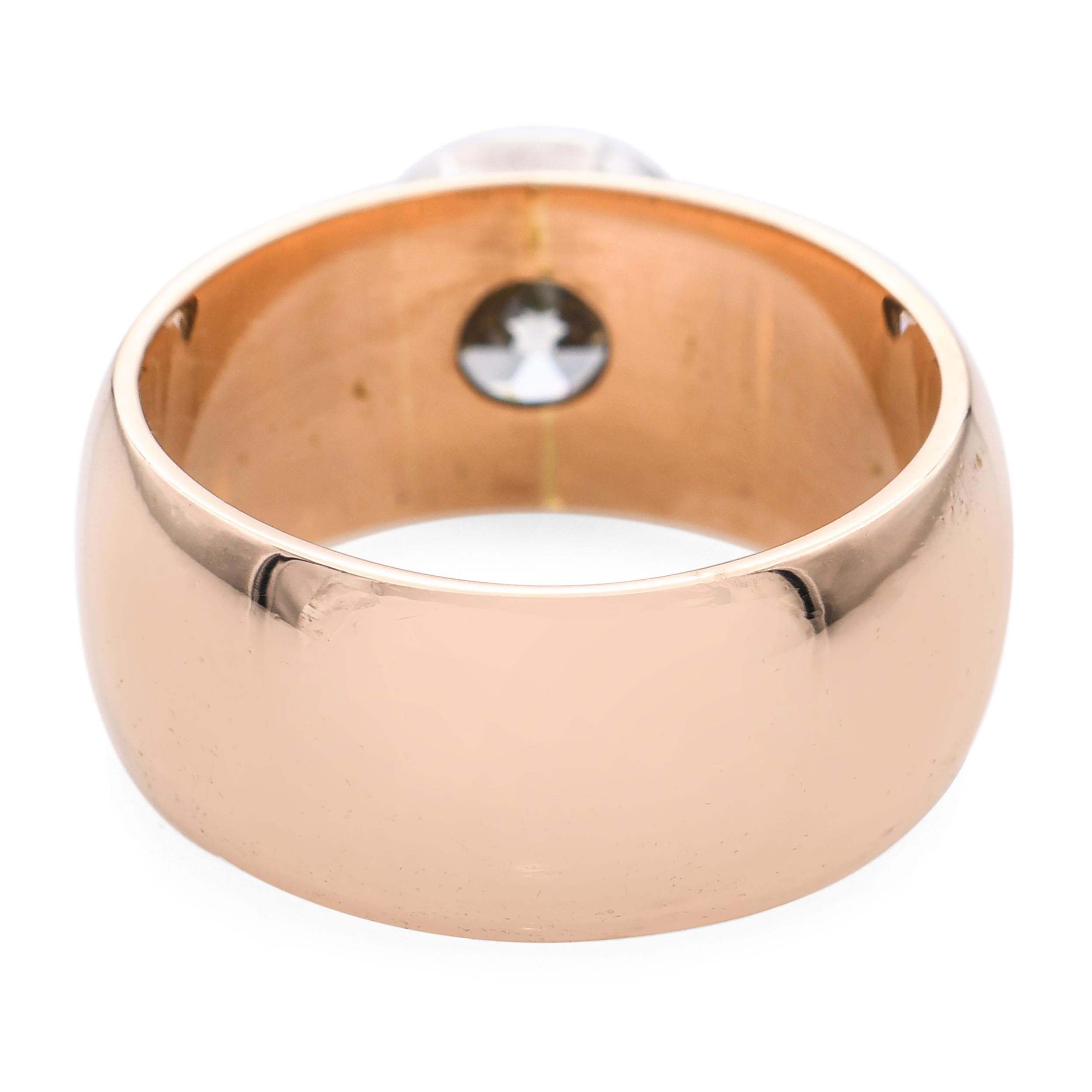Vintage 14k Rose Gold 1,25ct Si1 J Diamant Ring für Damen oder Herren im Angebot