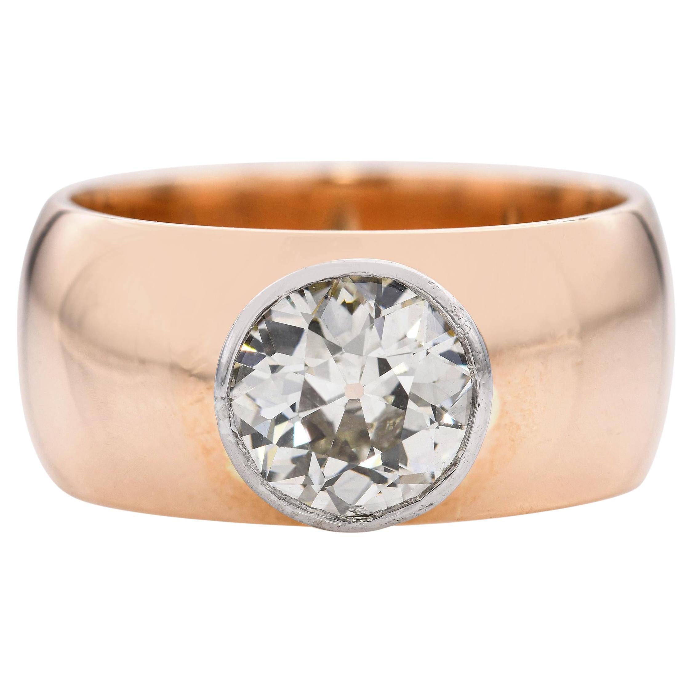 Vintage 14k Rose Gold 1,25ct Si1 J Diamant Ring