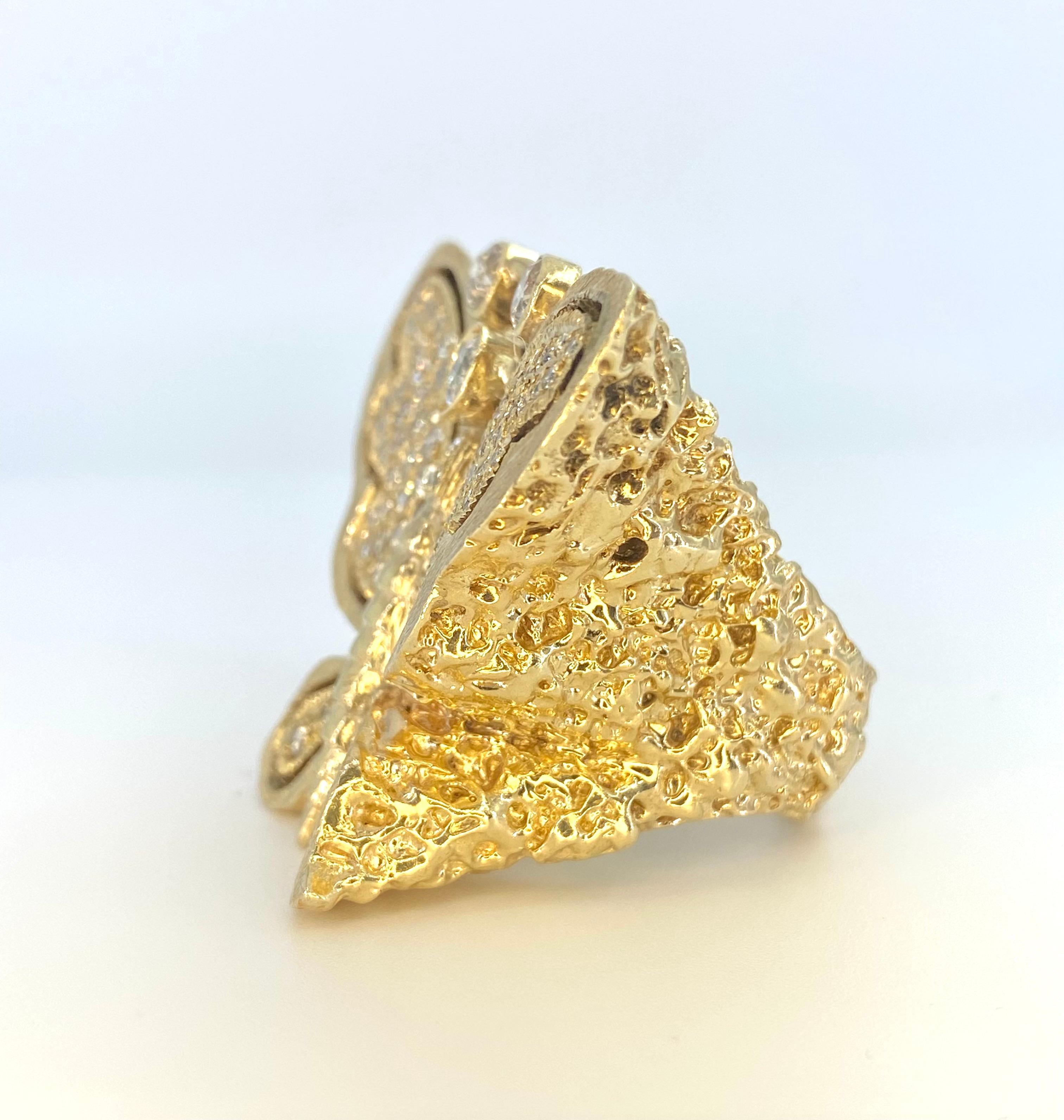 vintage gold butterfly ring