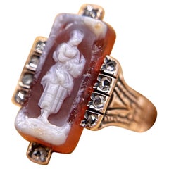 Vintage 14k Rose Gold Cameo Ring Size 6