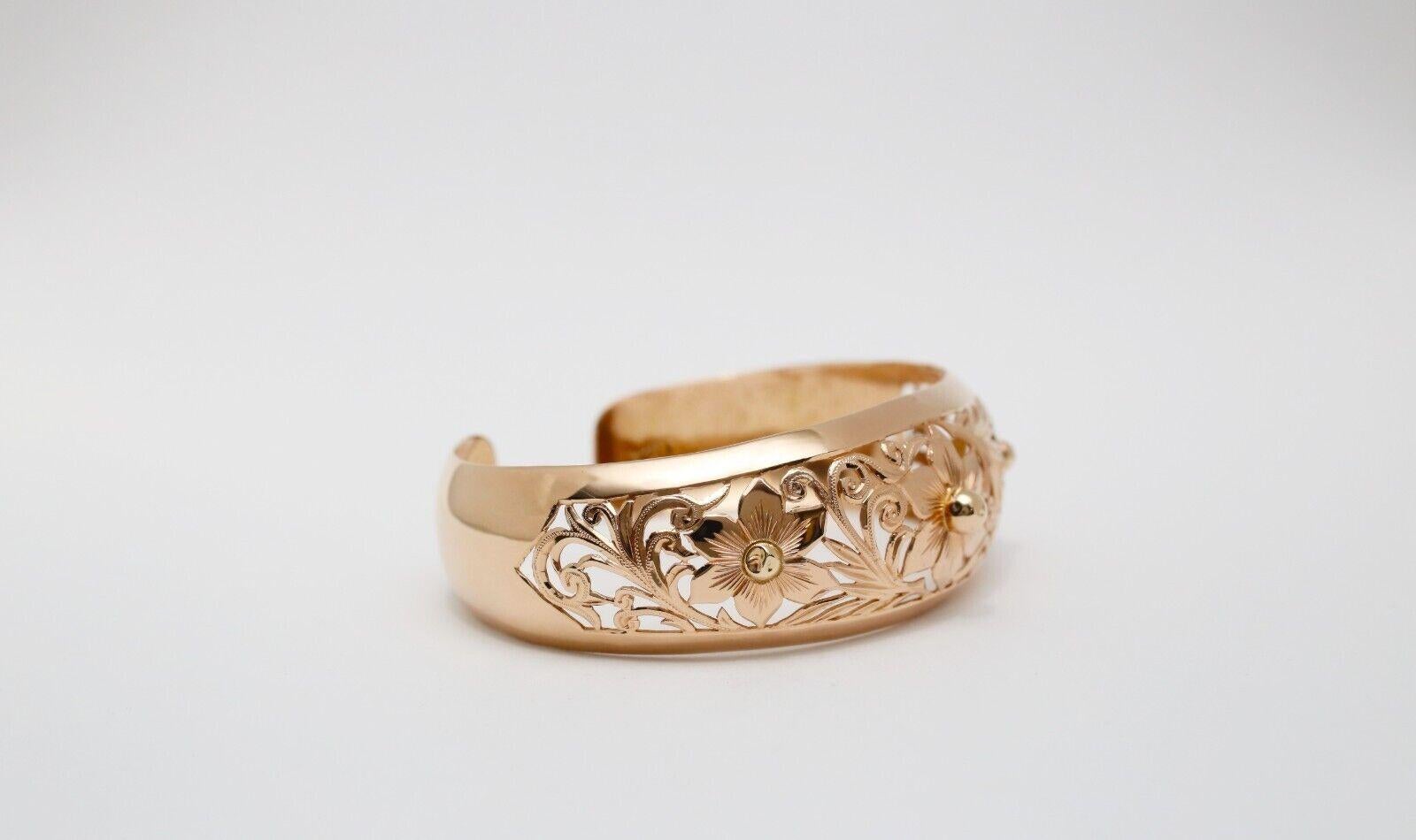 Brazalete vintage de oro rosa de 14k, 6,75 pulgadas - 22,8 g en Bueno estado para la venta en Providence, RI