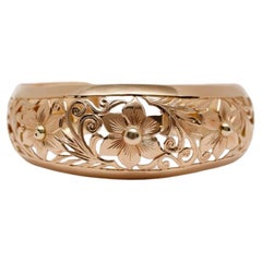 Vintage 14k Rose Gold Cuff Bracelet, 6.75 inches - 22.8g