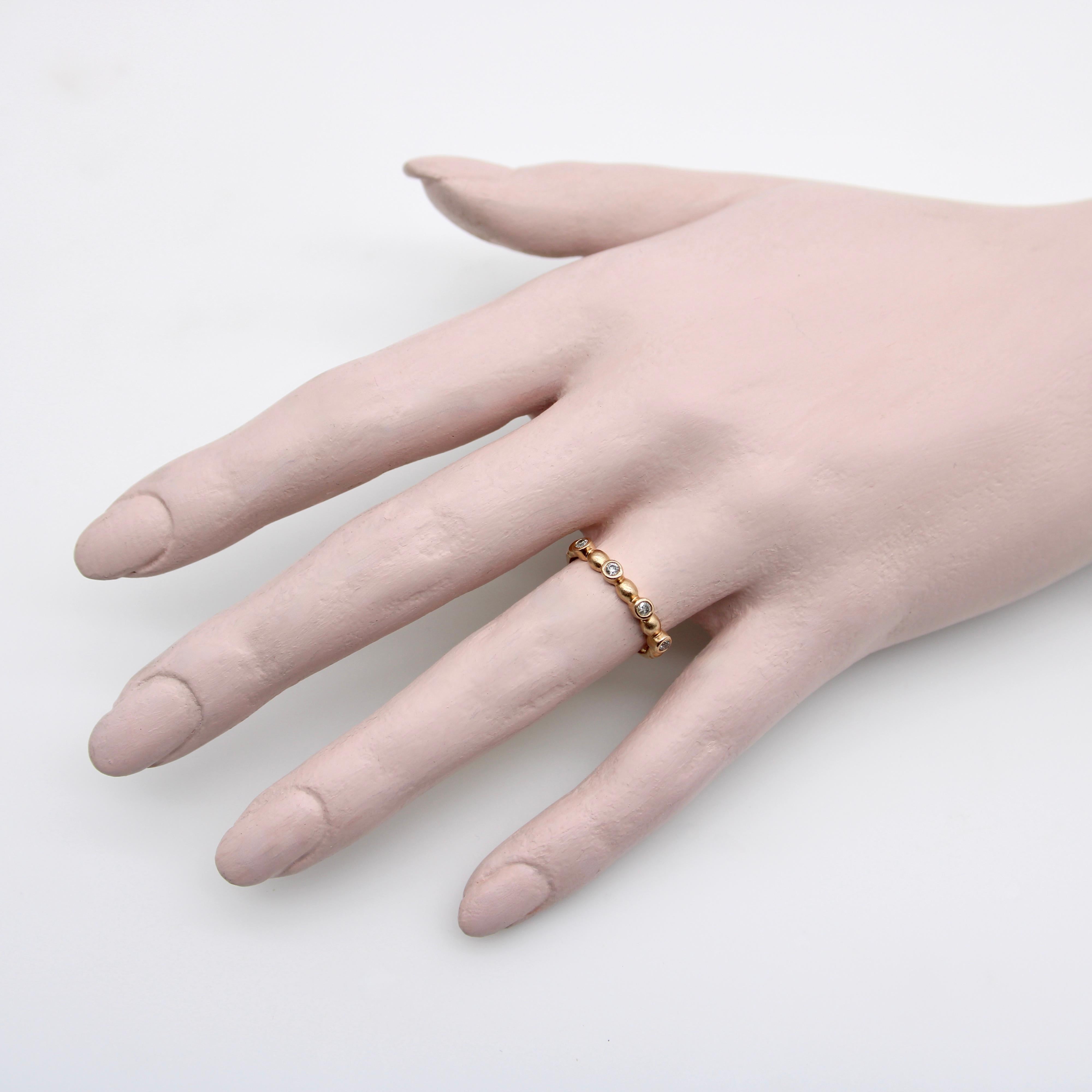 Vintage 14K Rose Gold Diamond Bubble Ring For Sale 1
