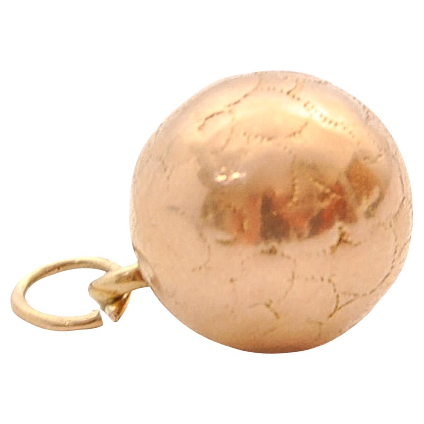 A lovely vintage rose gold football charm pendant. This football is nicely designed and ready to play a soccer match. The charm is created in 14 karat yellow gold and beautifully detailed with the recognizable football stitching. Charms are great to