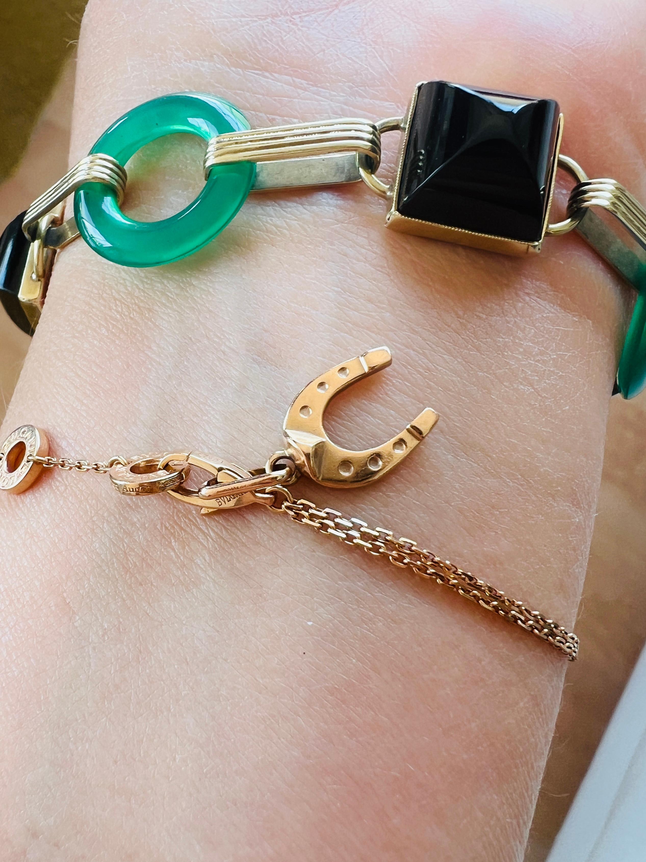 Vintage 14k Rose Gold Horseshoe Charm Necklace Pendentif en vente 1