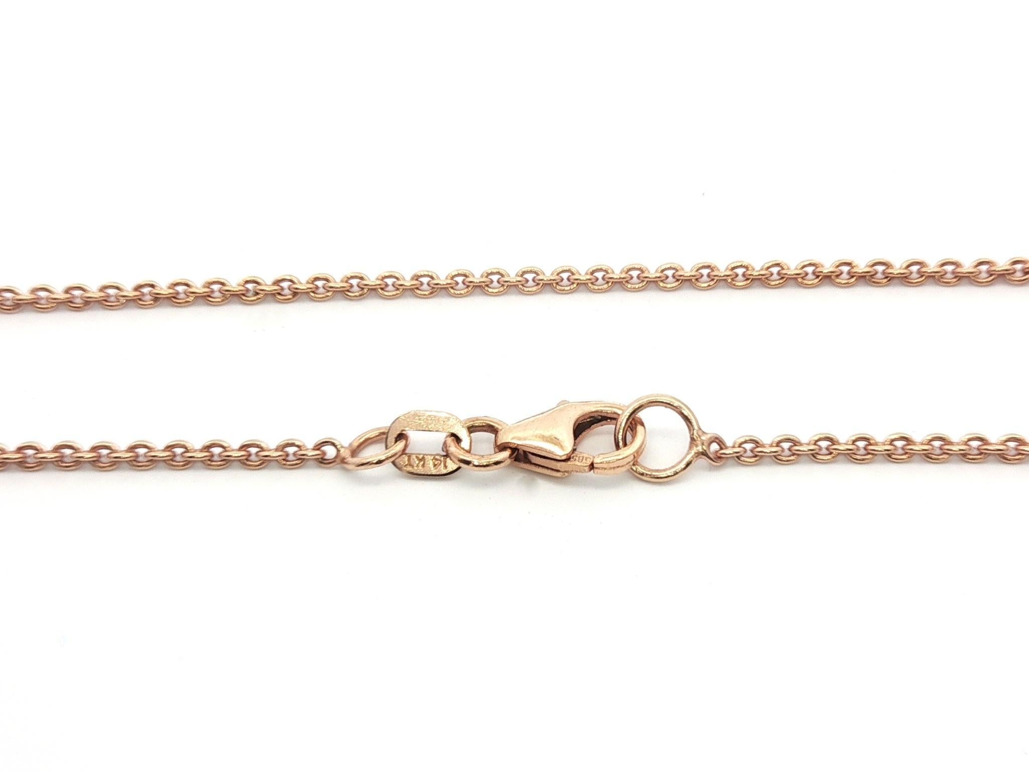 Ciondolo a medaglione in oro giallo rosato 14k con diamante da 1,53 carati A. David in vendita 6