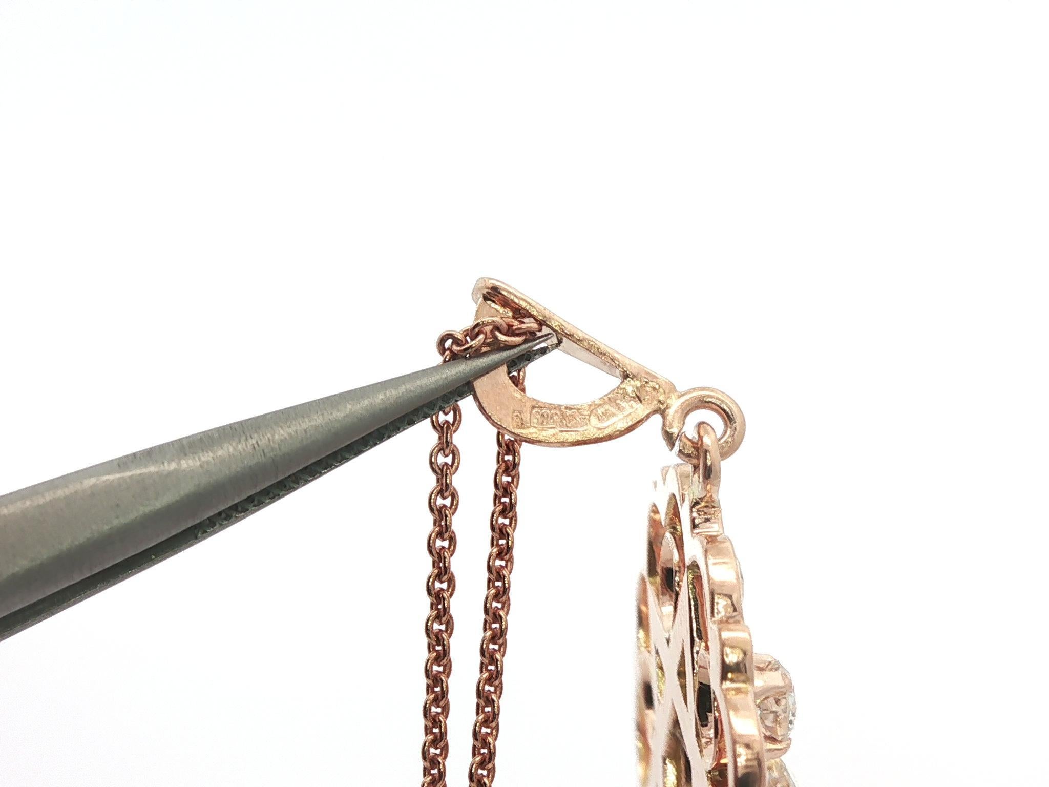 Ciondolo a medaglione in oro giallo rosato 14k con diamante da 1,53 carati A. David in vendita 7