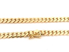 Vintage 14k Rosy Yellow Gold 20" Curb Cuban Link Chain Necklace w/ Push Clasp