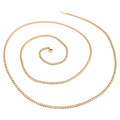 Vintage 14k Rosy Yellow Gold 26" lange klassische Kandare Cuban Link Kette Halskette