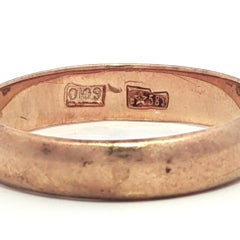 Vintage 14k Rosy Yellow Gold 4.2mm Classic Domed Stackable Plain Band Ring
