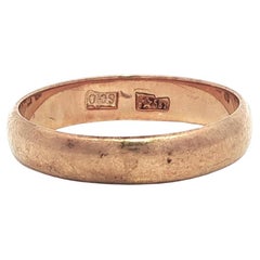 Anello vintage in oro giallo rosato da 4,2 mm Classic Domed Stackable Plain Band