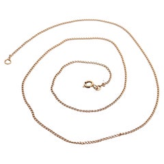 Vintage 14k Rosy Yellow Gold 4.41mm Curb Link Chain Necklace 22" Long