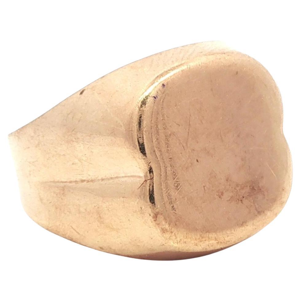 Anello Signet Band d
epoca in oro giallo rosato 14k di forma unica in vendita