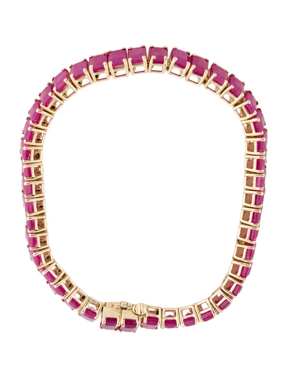 Vintage 14K Ruby Link Armband - 30,20ctw roten Edelstein - Statement-Schmuck im Zustand „Neu“ im Angebot in Holtsville, NY
