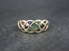 Vintage 14k Ruby Sapphire Emerald Ring