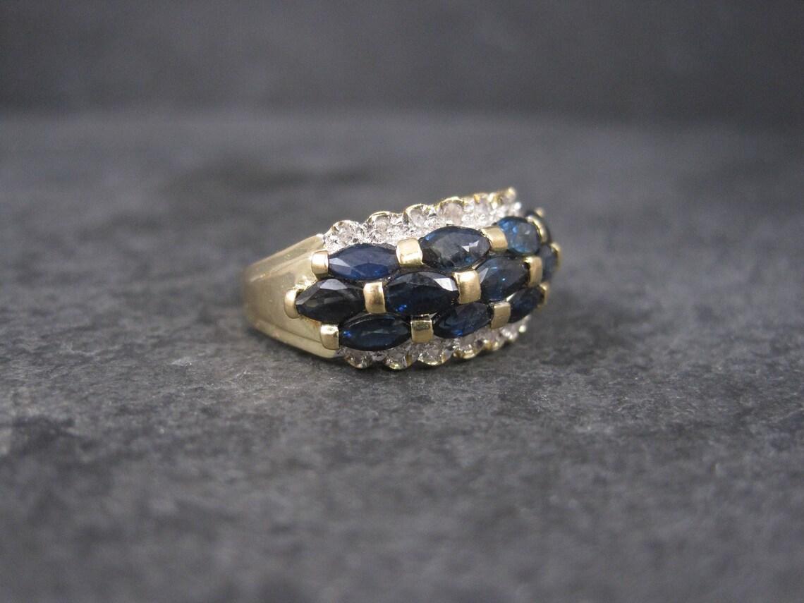 Vintage 14k Sapphire and Diamond Ring For Sale 4