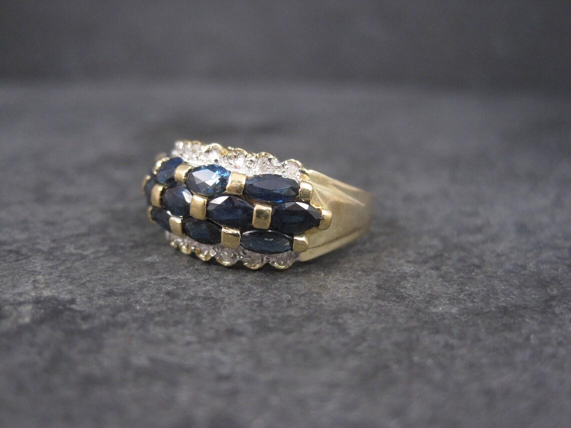 Vintage 14k Sapphire and Diamond Ring In Excellent Condition For Sale In Webster, SD