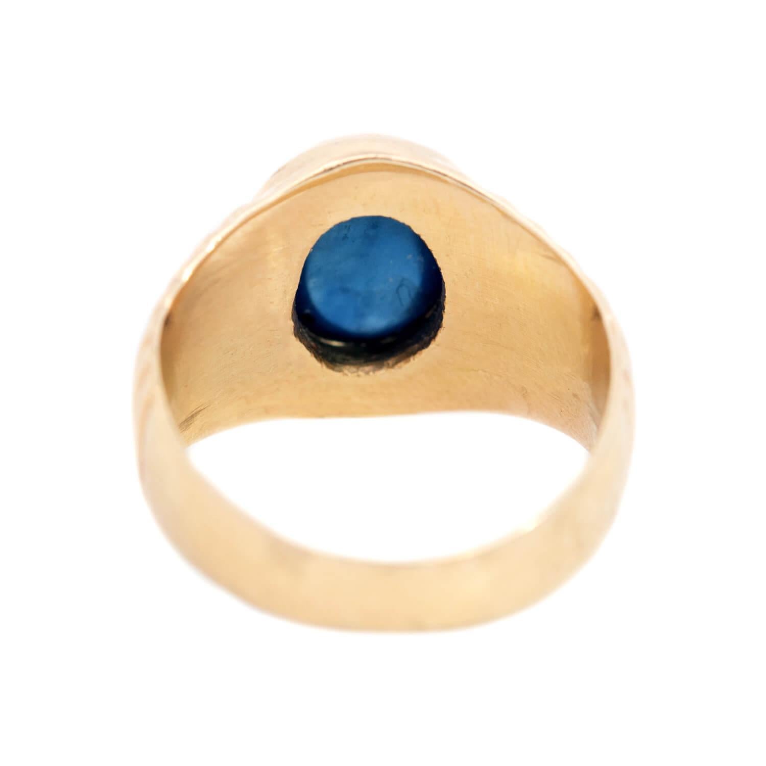 Bague Cabachon saphir vintage 14k en vente 1