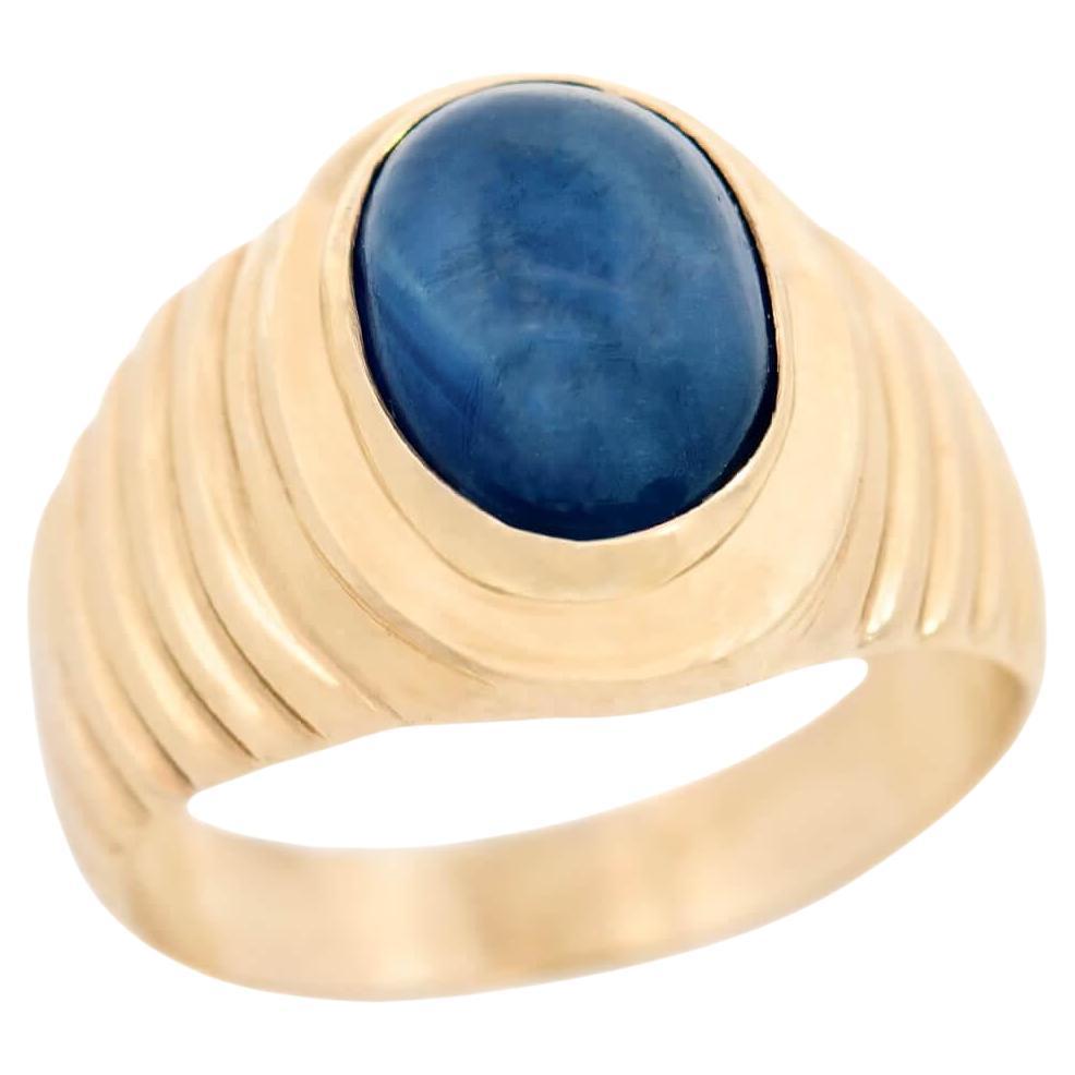 Bague Cabachon saphir vintage 14k en vente