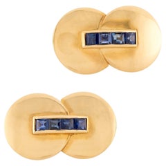 Gemelli con zaffiro 14k vintage