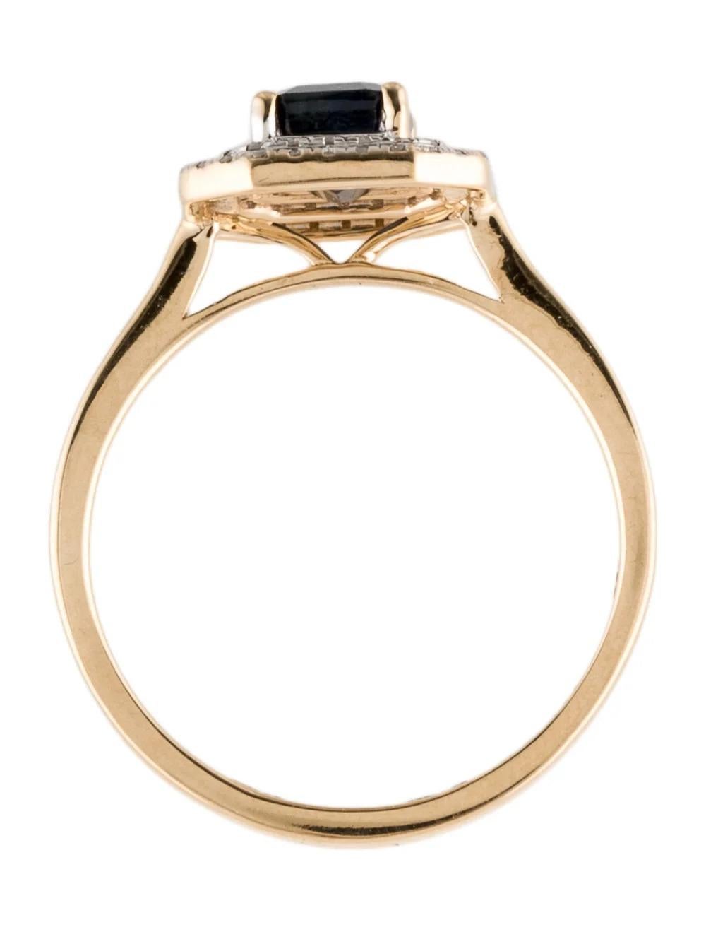 Women's Vintage 14K Sapphire & Diamond Cocktail Ring - Size 7 - Gemstone Jewelry For Sale