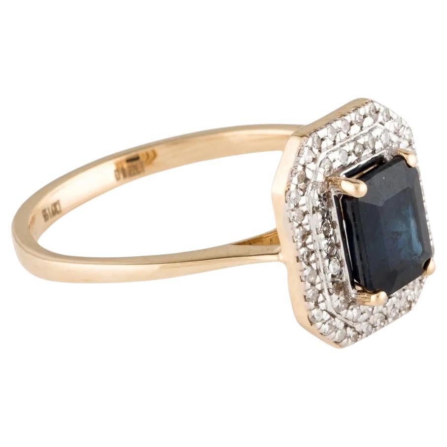 Vintage 14K Sapphire & Diamond Cocktail Ring - Size 7 - Gemstone Jewelry