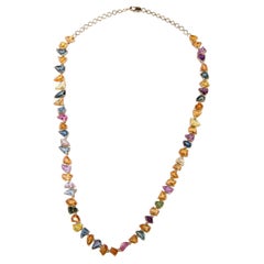 Vintage 14K Sapphire Necklace - Elegant Gemstone Accent, Timeless Design