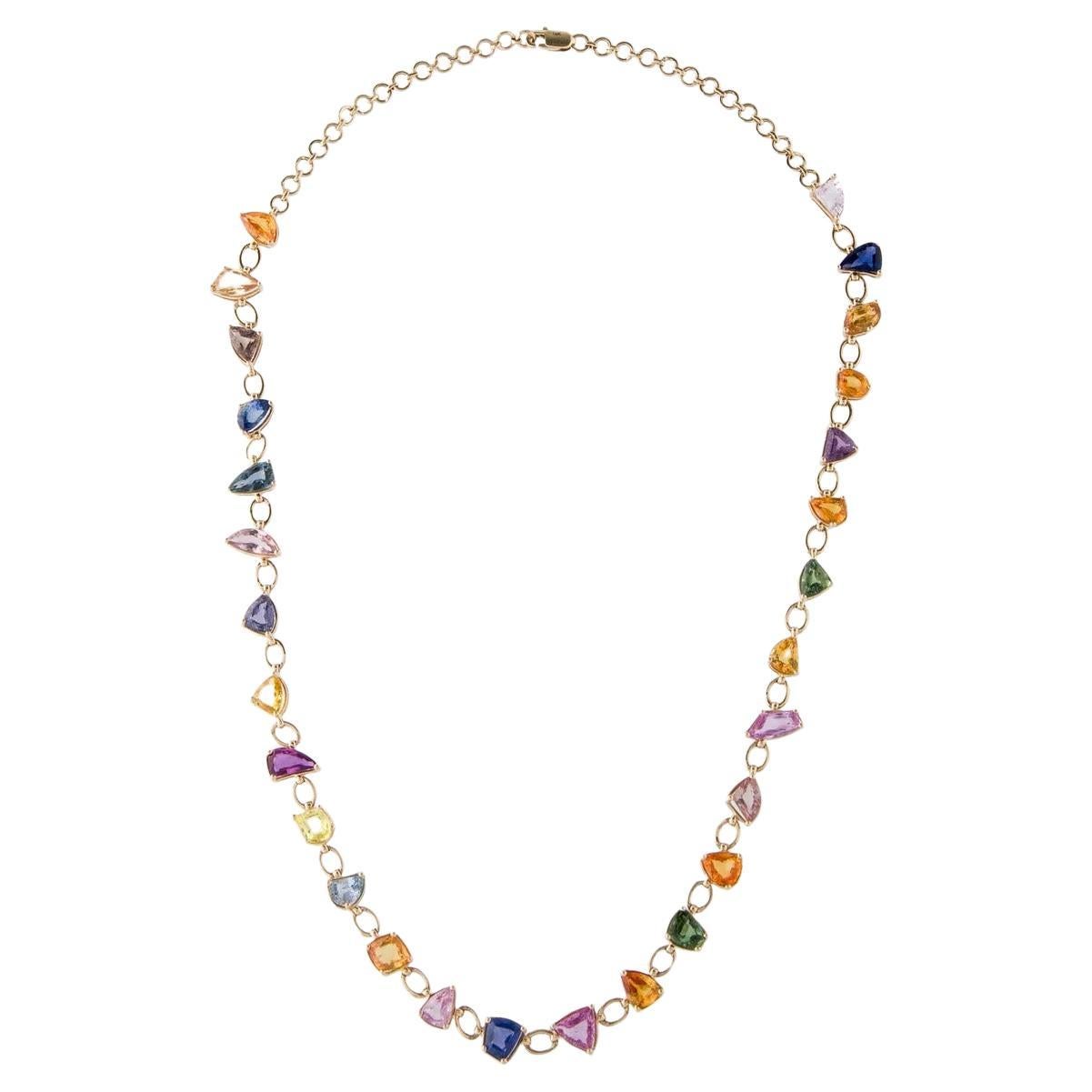 Vintage 14K Sapphire Necklace - Timeless Elegance, Statement Jewelry Style