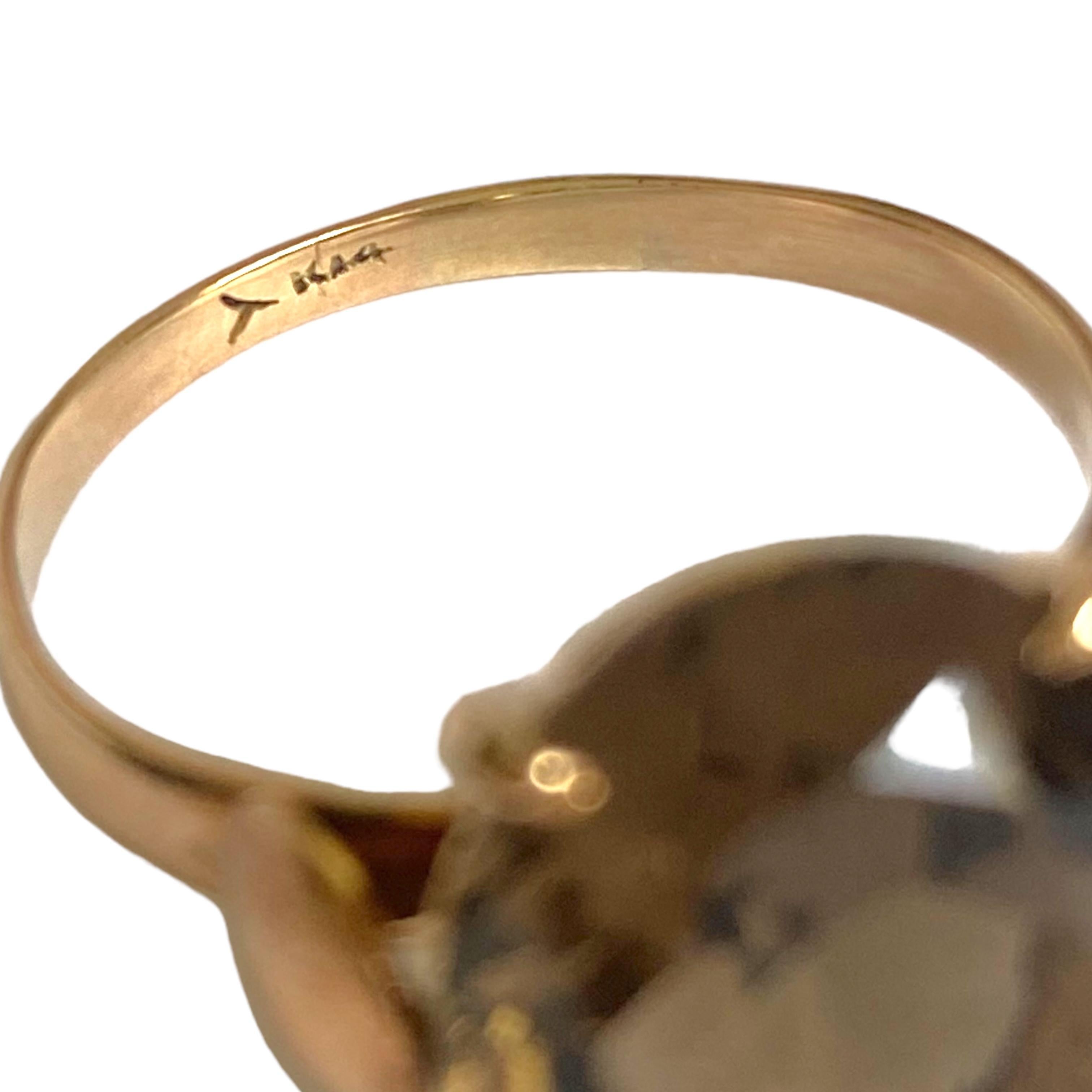 Oval Cut Vintage 14K Smoky Quartz Solitaire Ring