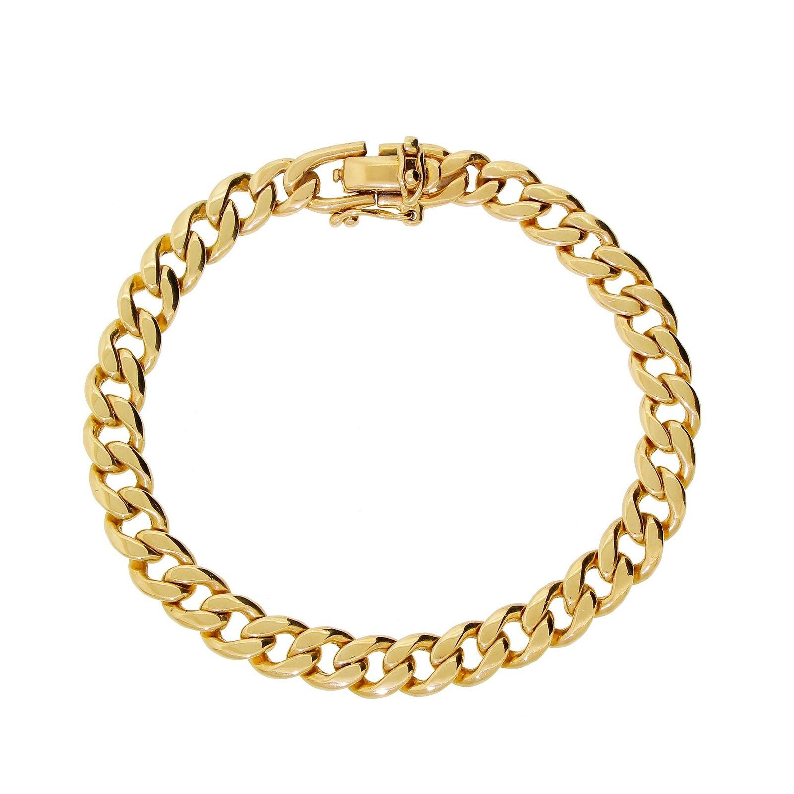 mens solid gold cuban link bracelet