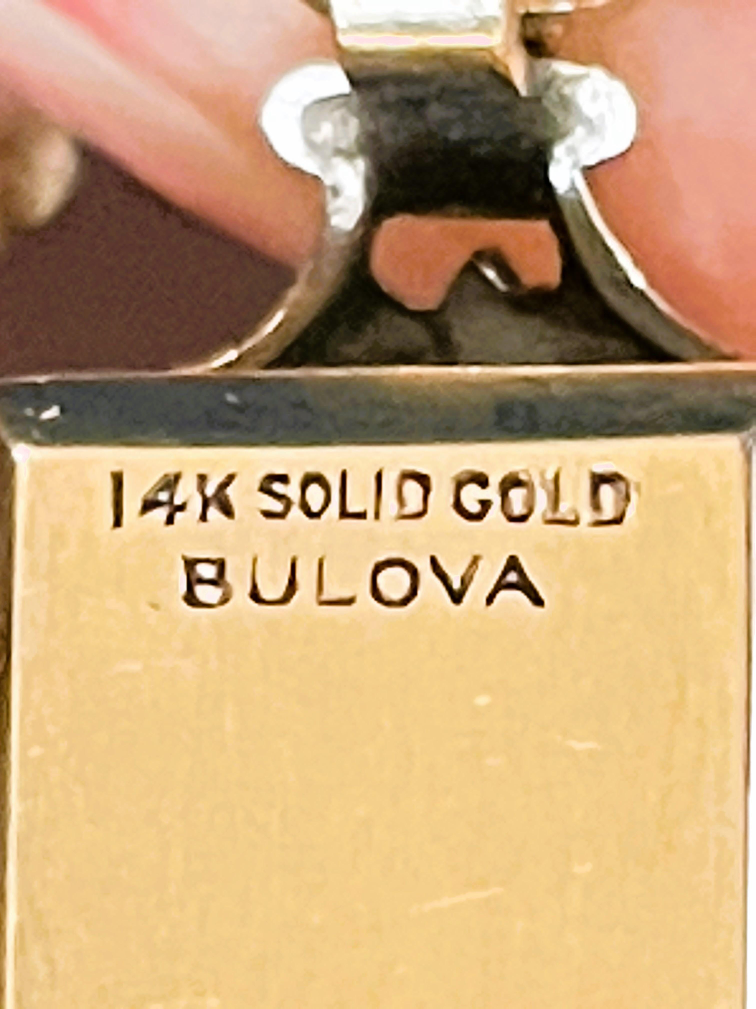 Bulova 14k Massivgold Damen Bulova 24  Diamantene Uhr Arbeiten 3