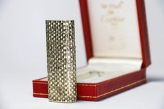 Vintage 14K Solid Gold Sleeved Cartier Les Must lighter Complete In Box 1970s