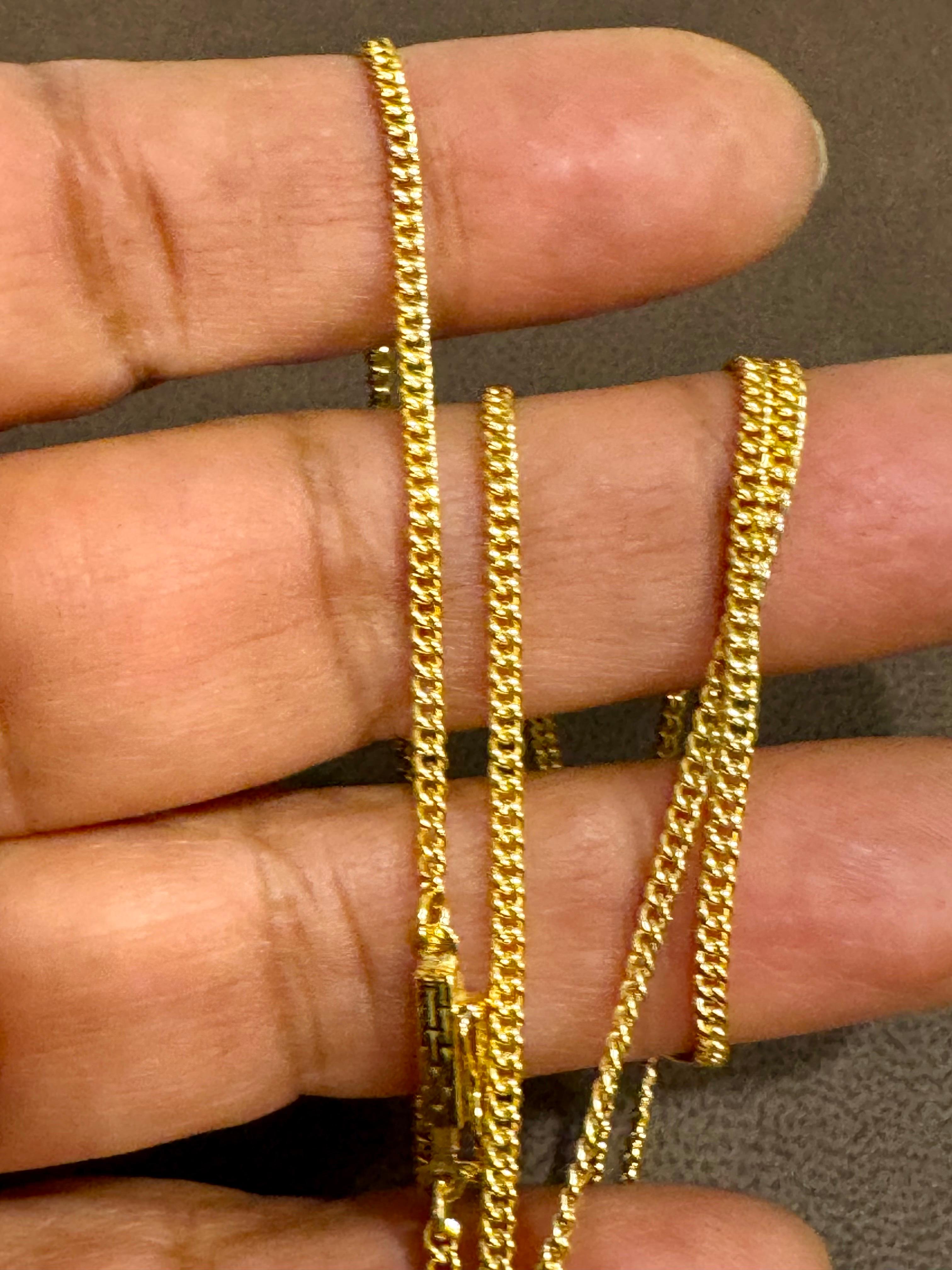 Catena Curb Link d'epoca in oro massiccio bianco 14K, 6,6 Gm, 22 pollici di lunghezza In condizioni ottime in vendita a New York, NY