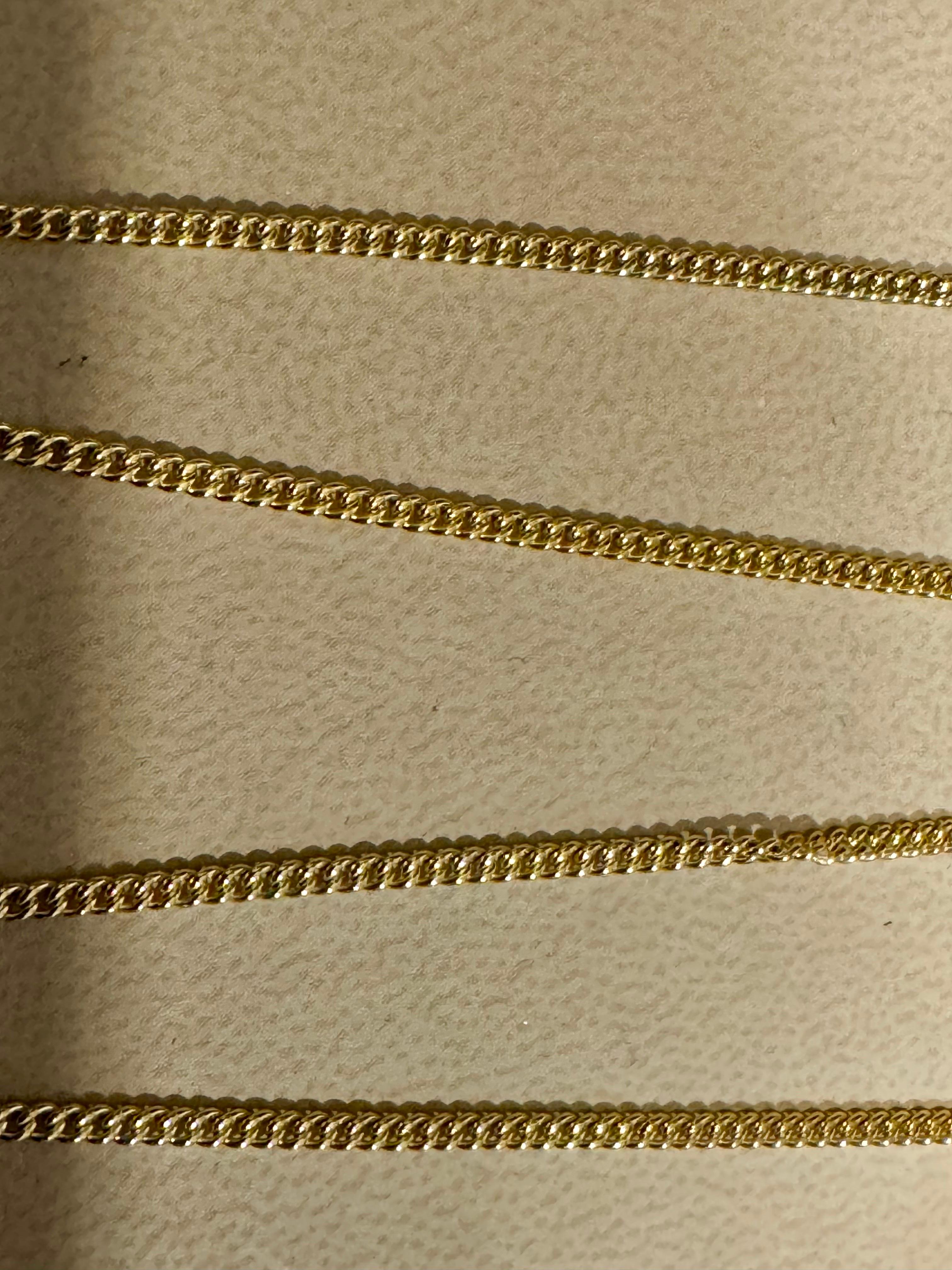 Catena Curb Link d'epoca in oro massiccio bianco 14K, 6,6 Gm, 22 pollici di lunghezza in vendita 2