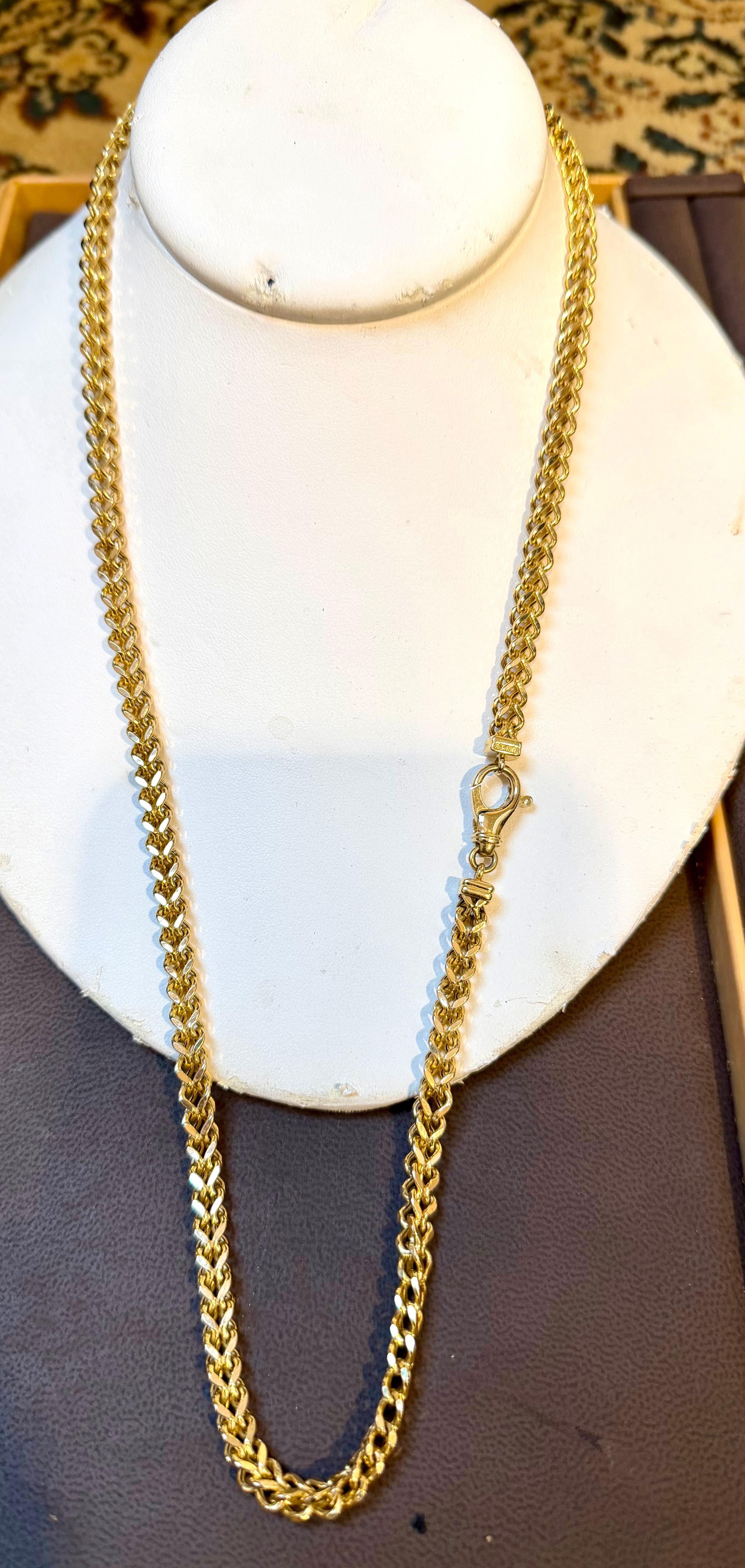Vintage 14K Solid Yellow Gold Curb Link Chain, 25.7 Gm , 23