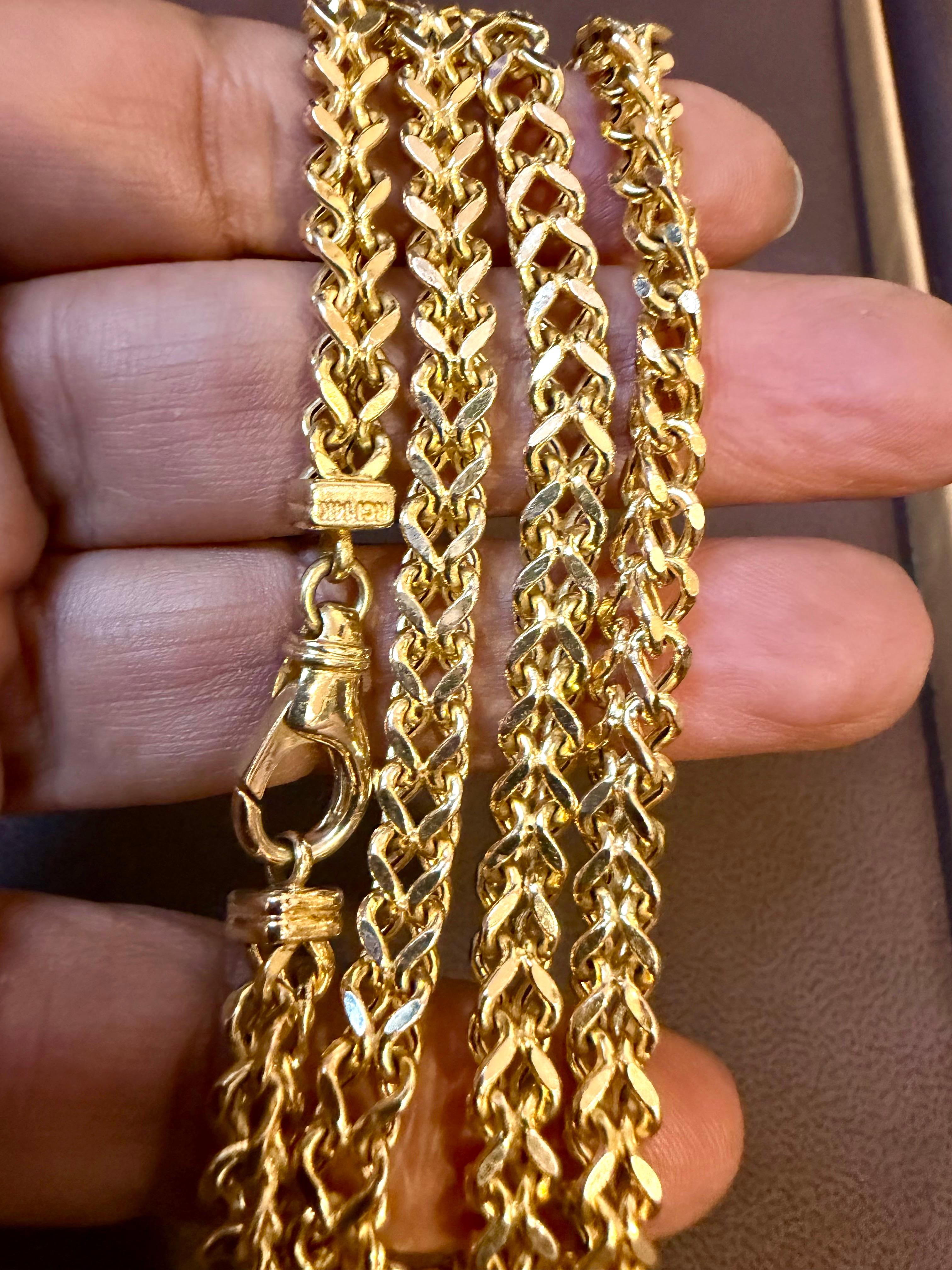 Vintage 14K Solid Yellow Gold Curb Link Chain, 25.7 Gm , 23