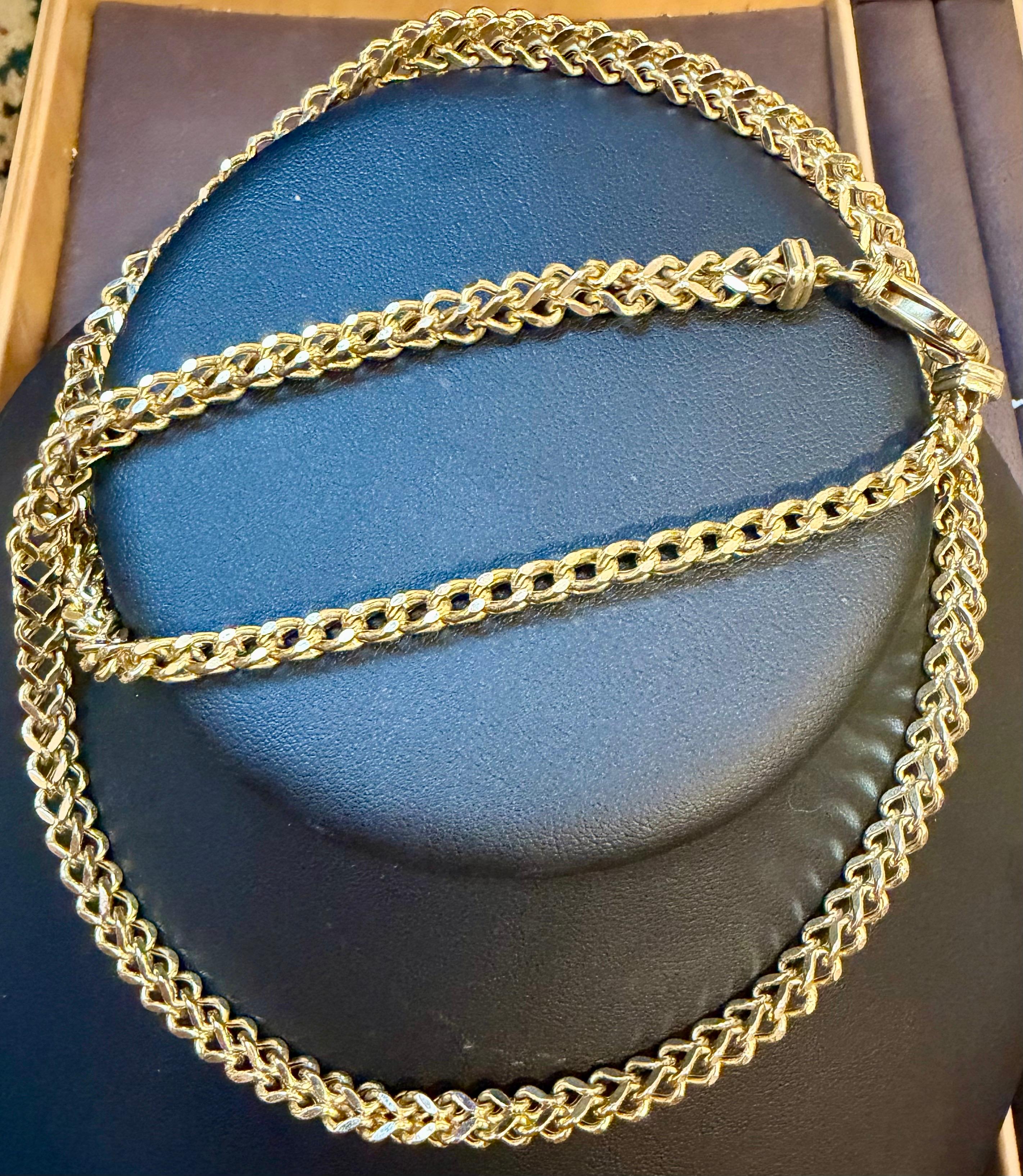 Vintage 14K Solid Yellow Gold Curb Link Chain, 25.7 Gm , 23