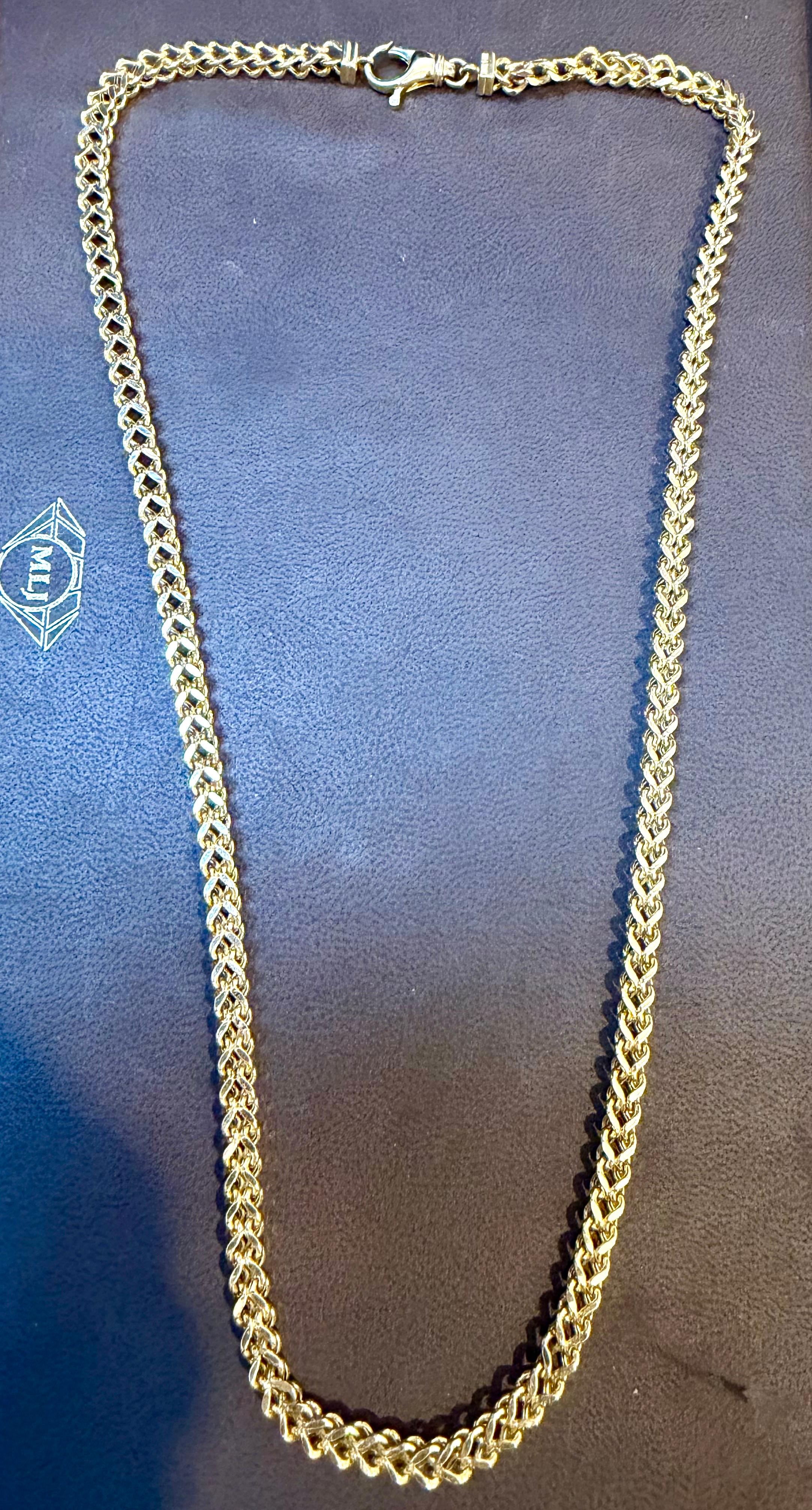 Vintage 14K Solid Yellow Gold Curb Link Chain, 25.7 Gm , 23