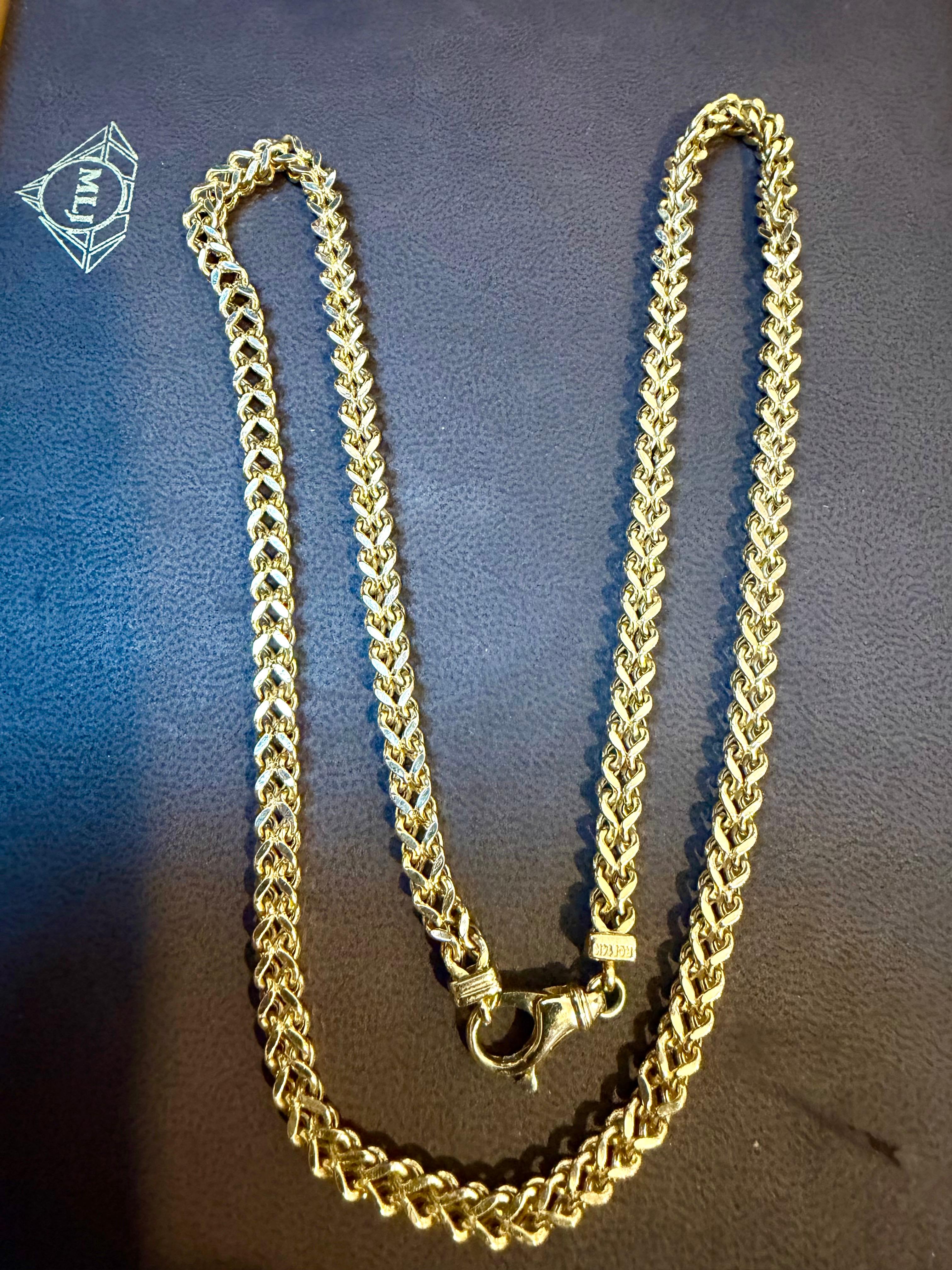 Vintage 14K Solid Yellow Gold Curb Link Chain, 25.7 Gm , 23