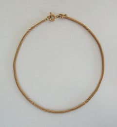 Vintage 14K Solid Yellow Gold Snake Chain Bracelet - Italy - Circa 1980's