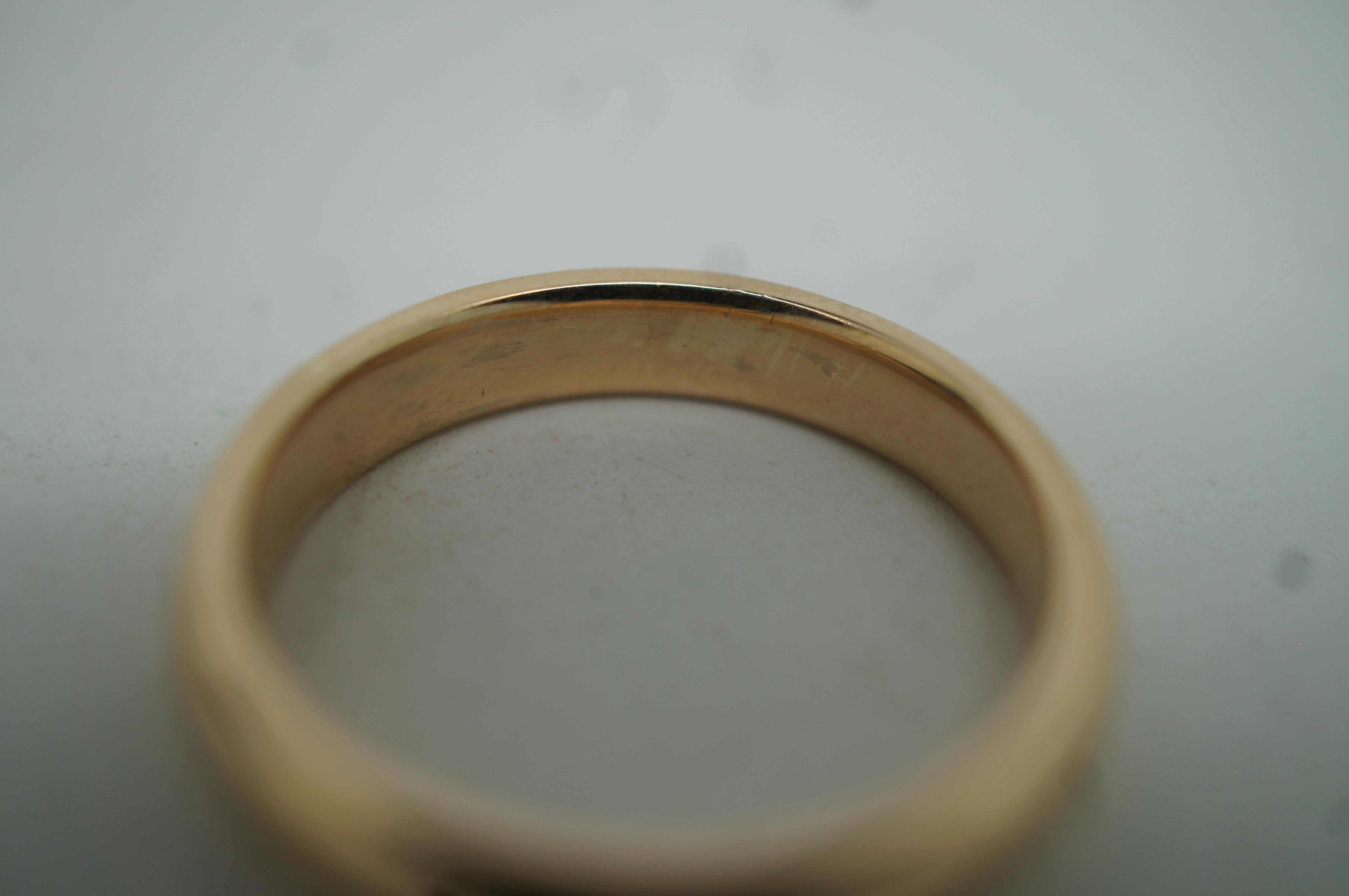 Vintage 14k Solid Yellow Gold Wedding Band Engagement Ring 7g For Sale 3