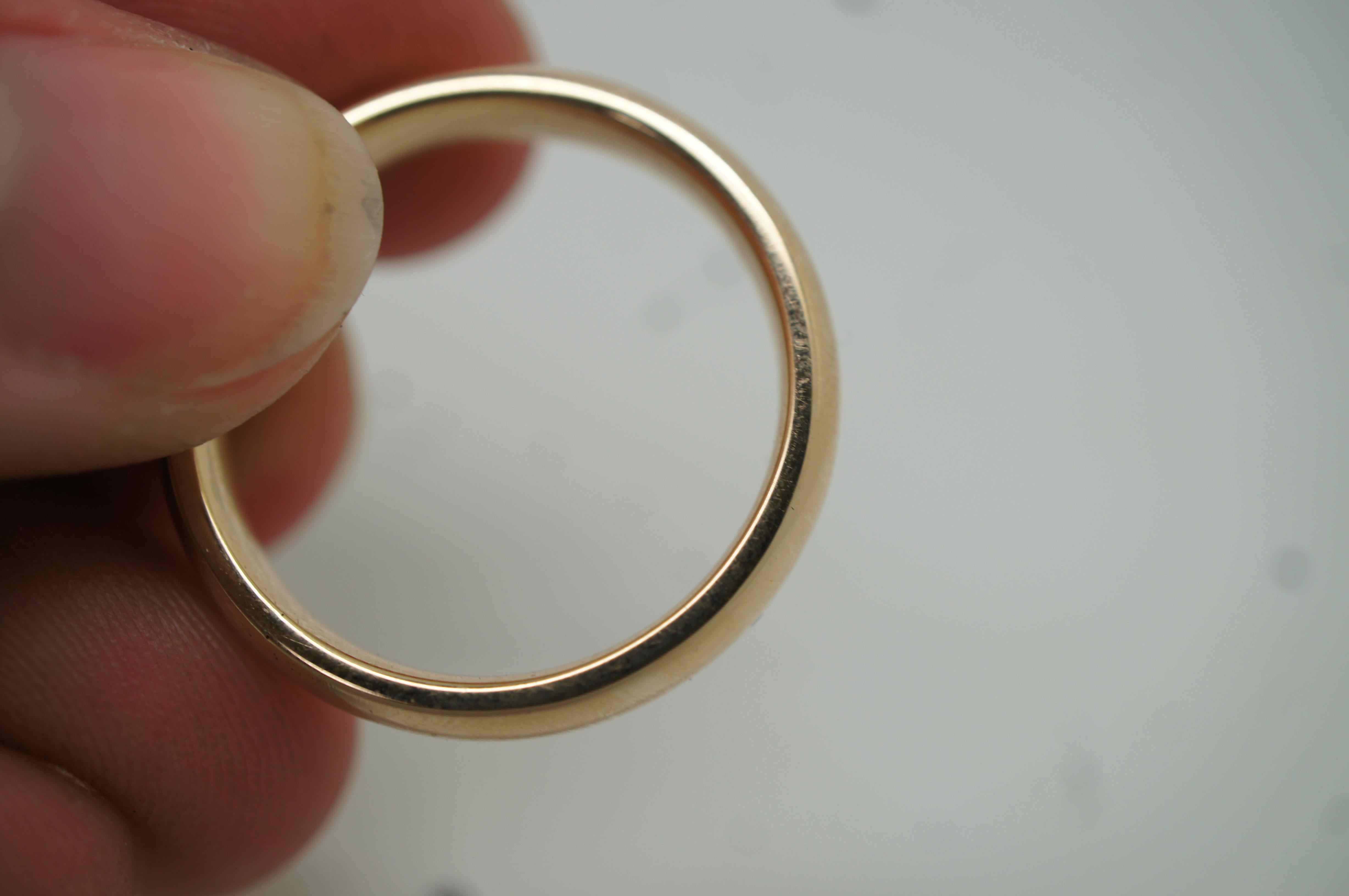 Vintage 14k Solid Yellow Gold Wedding Band Engagement Ring 7g For Sale 4