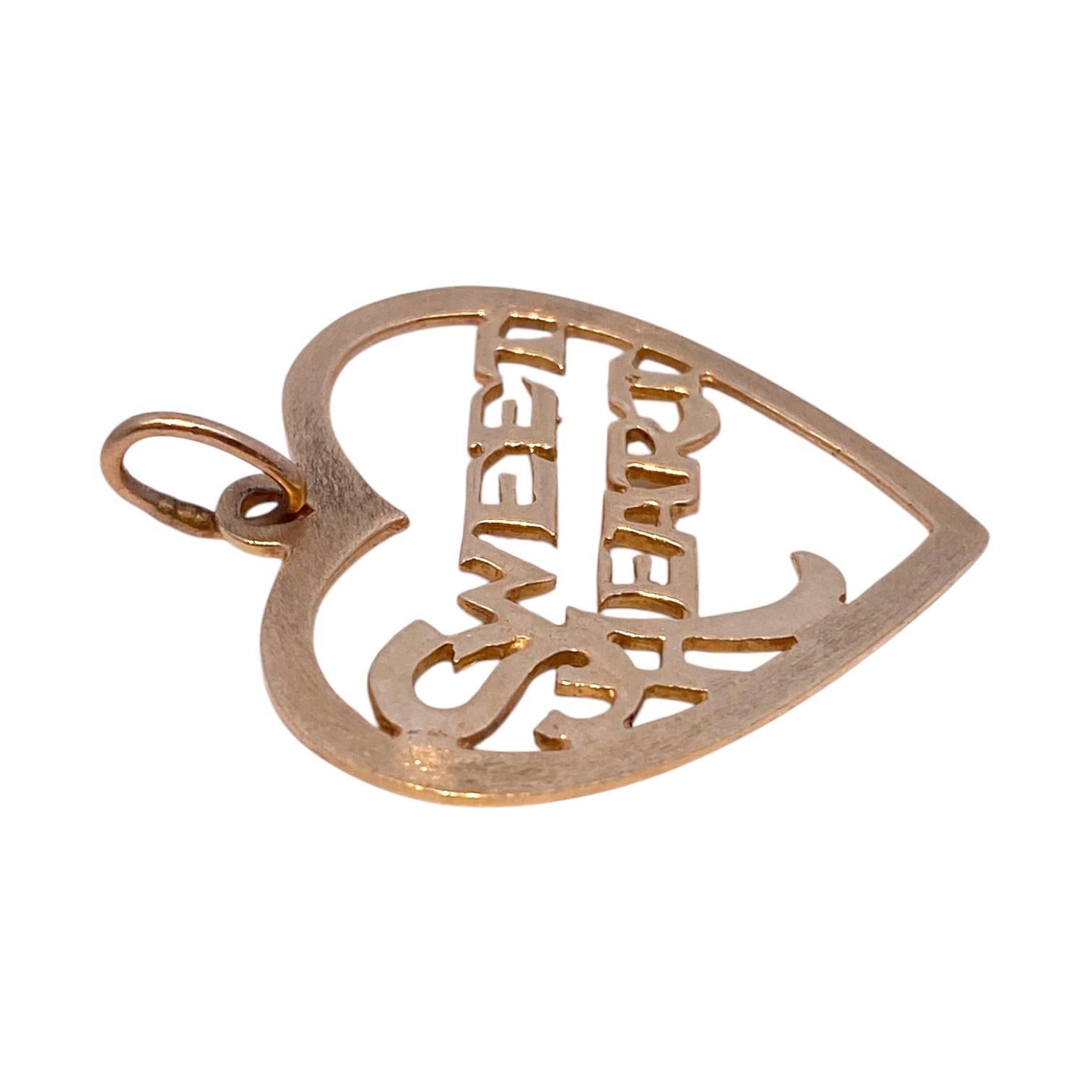 Contemporary Vintage 14K Sweetheart Charm Pendant